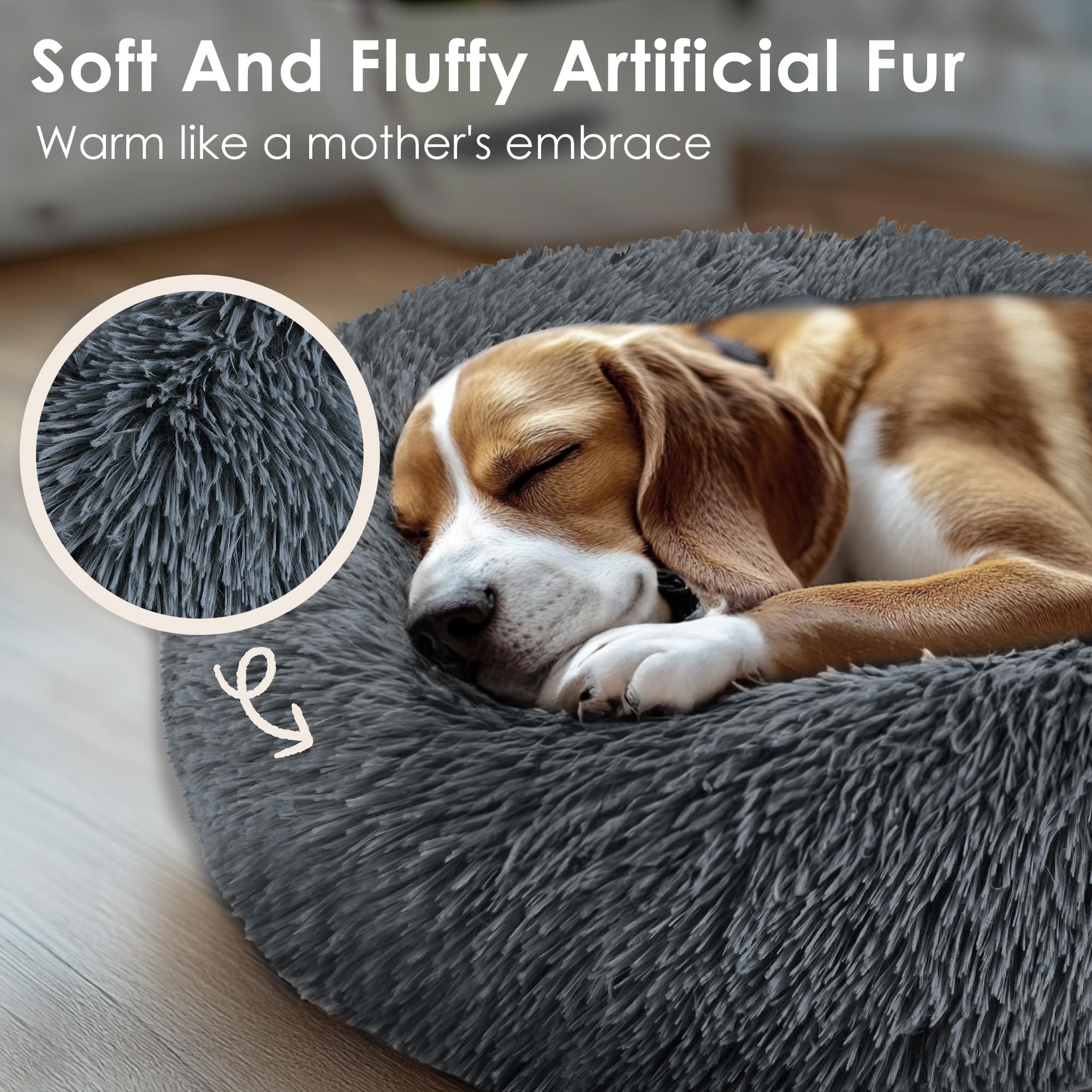 Dog Beds Large Sized Dog And Cats, 32In Pet Beds For Large Pet, Washable Indestructible Extra Large (Dark Grey)