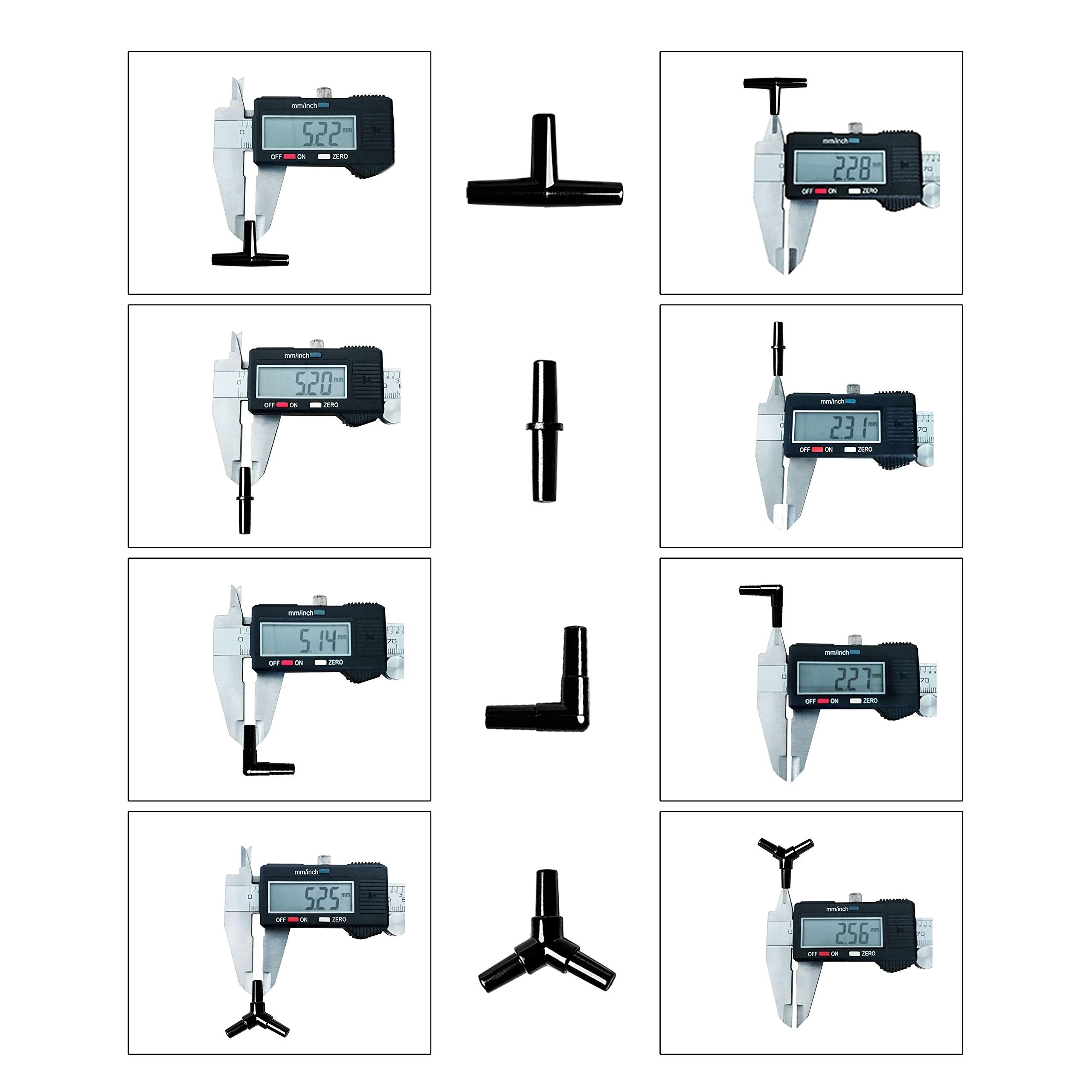 Bornfeel Aquarium Airline Tubing Connectors I T L Y 40Pcs Fish Tank Air Tube Adapters For 3/16 '' Air Line Hose (Black)