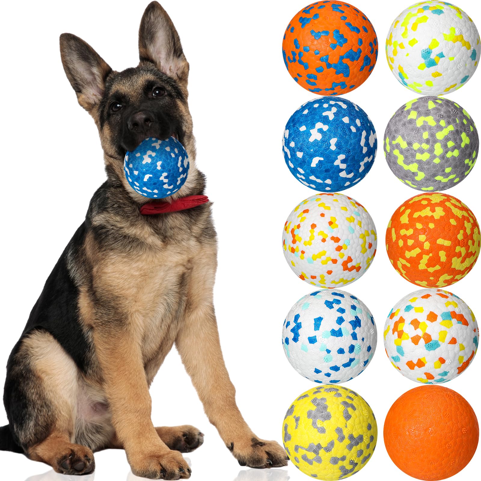 Lenwen 10 Pcs Dog Toy Ball For Aggressive Chewers Interactive Dog Ball For Boredom And Stimulating Bouncy Floating Rubber Toy Fo