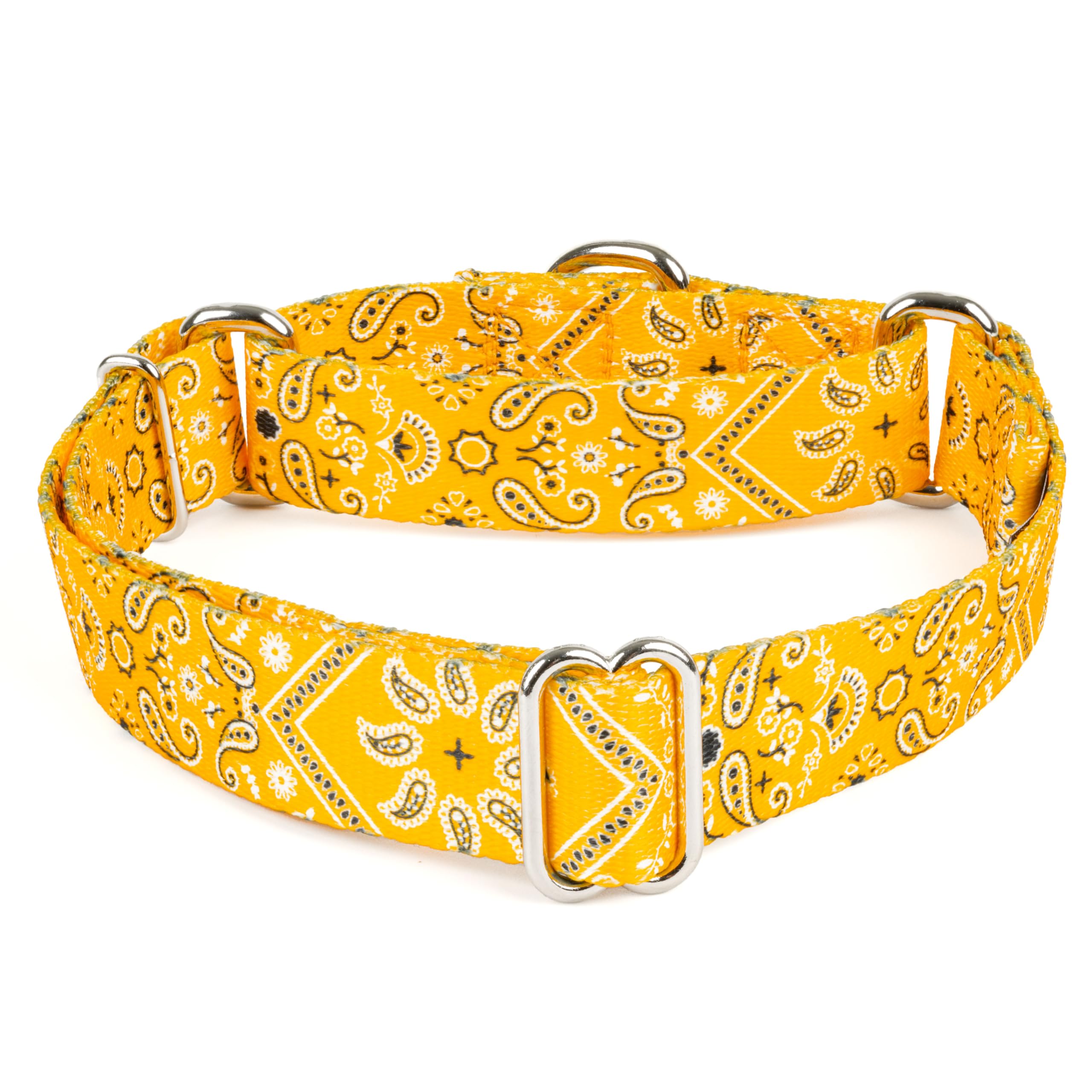 Country Brook Petz - Yellow Bandana Martingale Dog Collar - Country And Western Collection Featuring Rustic Designs (1/2 Inch, E