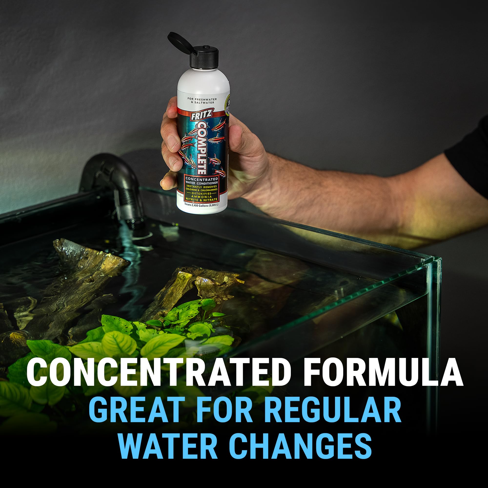 Fritz Aquatics Water Conditioner 16-Ounce - Dechlorinator for Fresh & Saltwater Aquariums - Clear, Model 47515