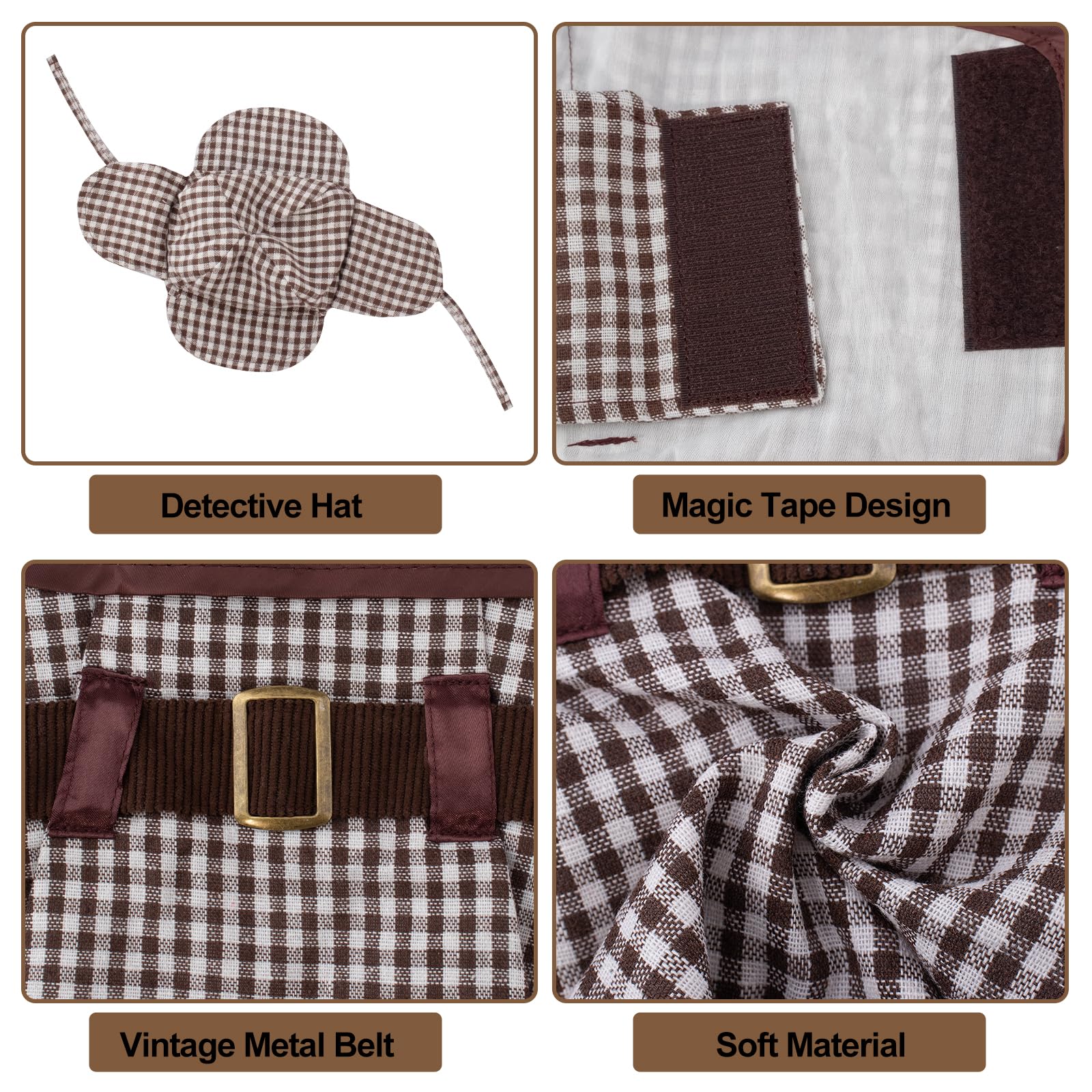 Dog Halloween Costume Famous Detective Dog Costume, Dog Detective Costume Halloween For Dogs Outfit Pet Costume, Funny Dog Cosplay Costume Small Dog Halloween Costume For Christmas Birthday Party