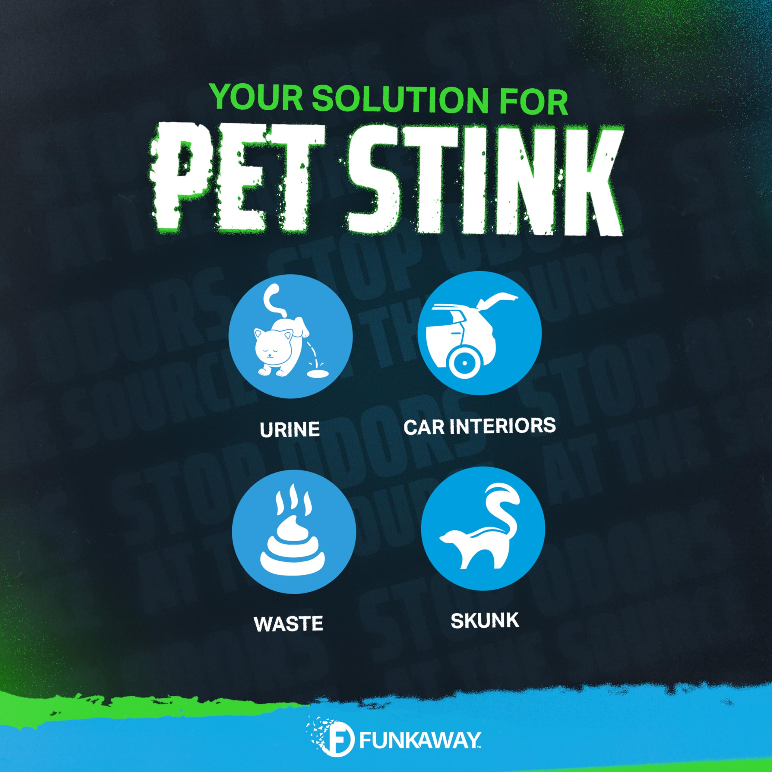 FunkAway Pet Stain & Odor Eliminator Spray, 16 oz., Fresh & Neutral Scent, The Extreme Pet Stain & Odor Eliminator for Houses, C