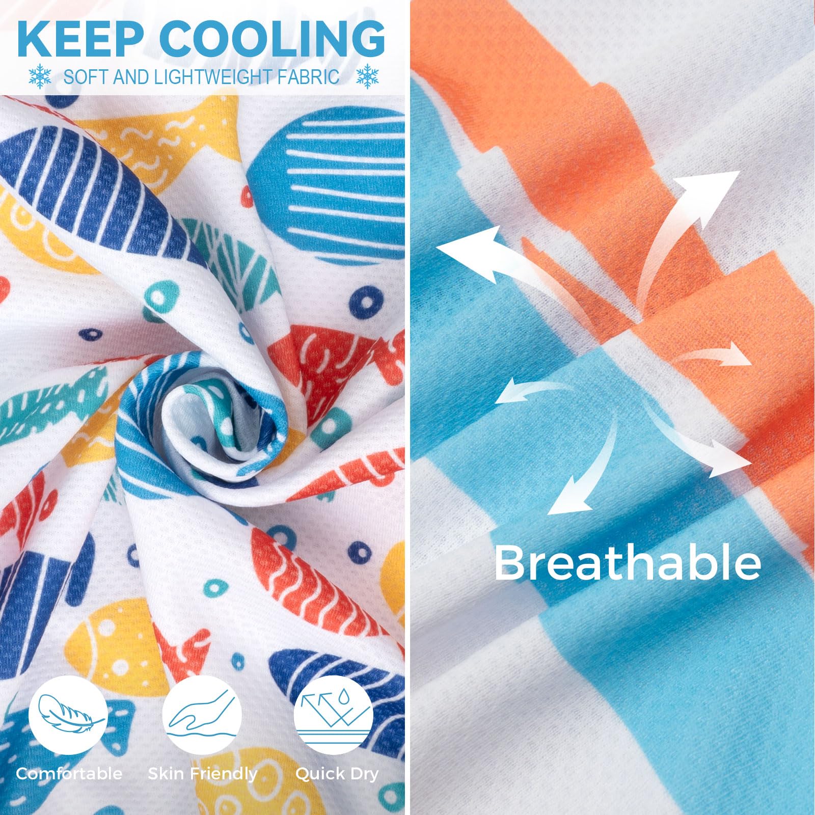 Cyeollo 2Pack Dog Cooling Shirt, Breathable Sleeveless Summer Clothes For Dogs, Intant Cool T Shirts For Medium Large Dogs, Blue