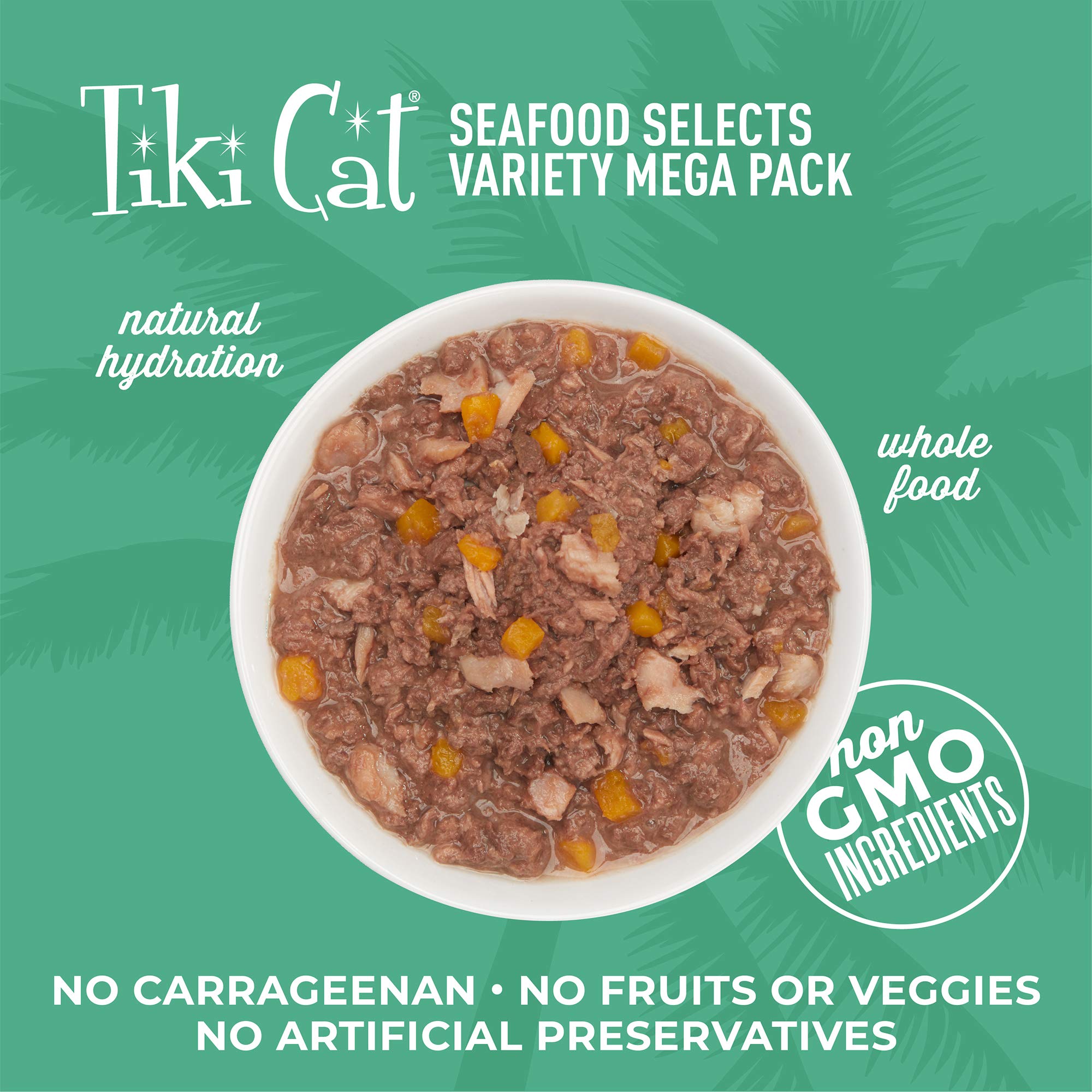 Tiki Cat Seafood Selects, Ultimate Variety Pack, 36 High Protein Servings with Real Flaked Fish, Wet Cat Food Mega Pack, 2.8 and