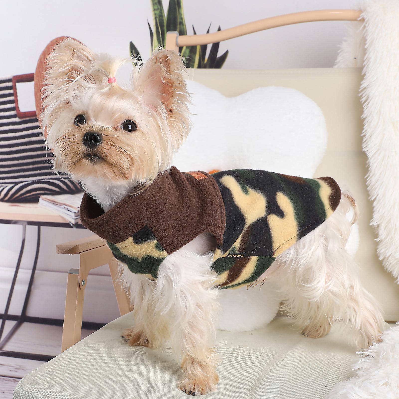 Gray Leopard Print Dog Sweater Dog Sweaters For Small Dogs Girl Boy Fleece Puppy Sweater Warm Soft Pet Holiday Clothes For Small