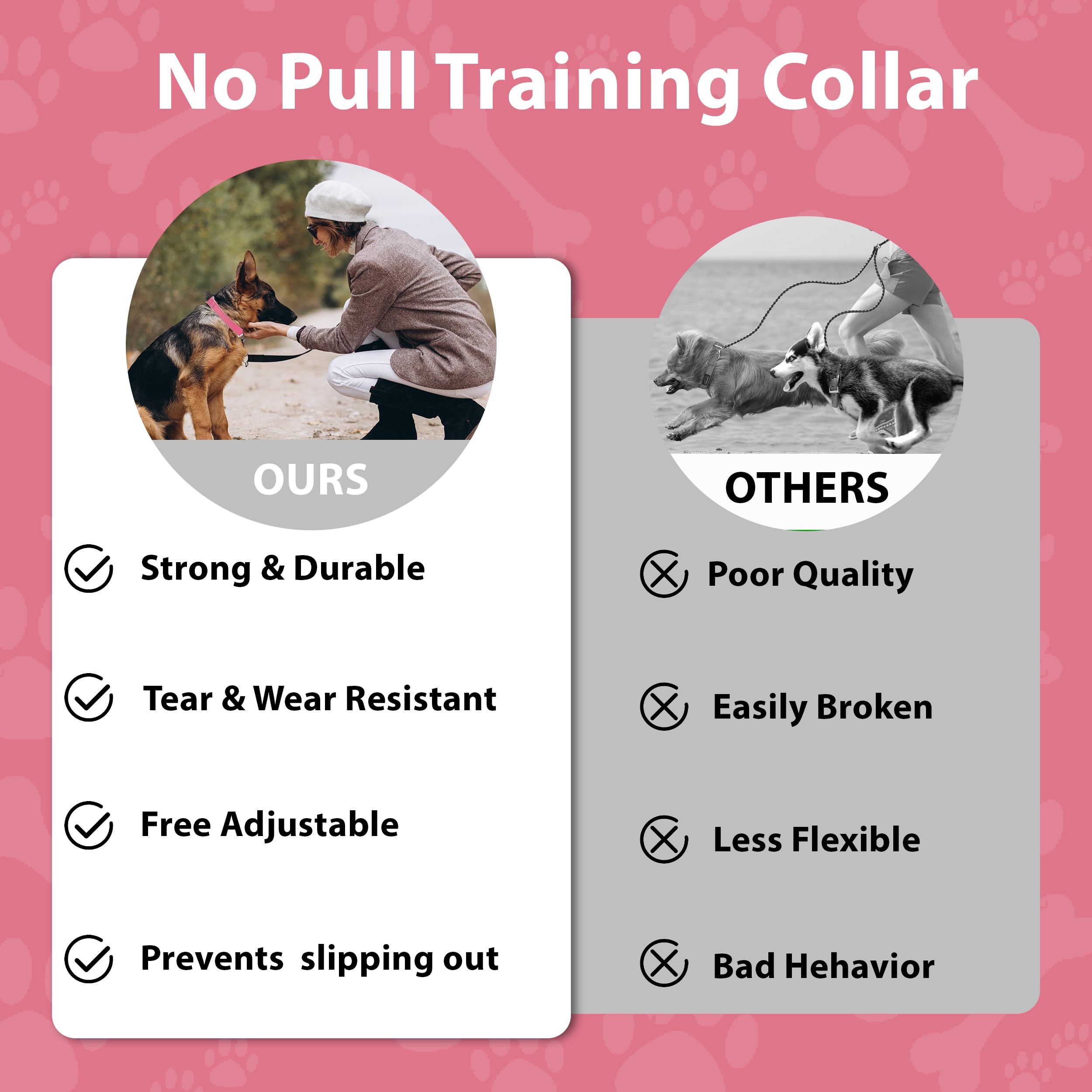 Seyezo Martingale Dog Collar, Slip Martin Collar For Dogs With No Buckle, Reflective Pet Trainning Collars For Small Medium Larg