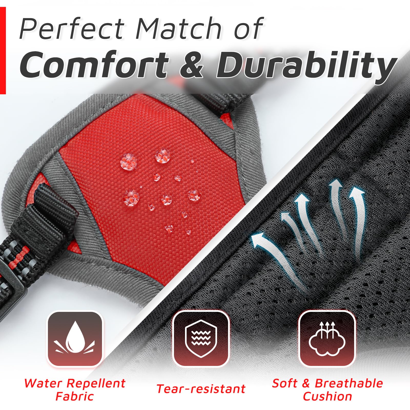 Eagloo Small Dog Harness No Pull, Service Vest With Reflective Strips And Control Handle, Adjustable And Comfortable For Easy Walking, No Choke Pet Harness With 2 Metal Rings, Red, Xs