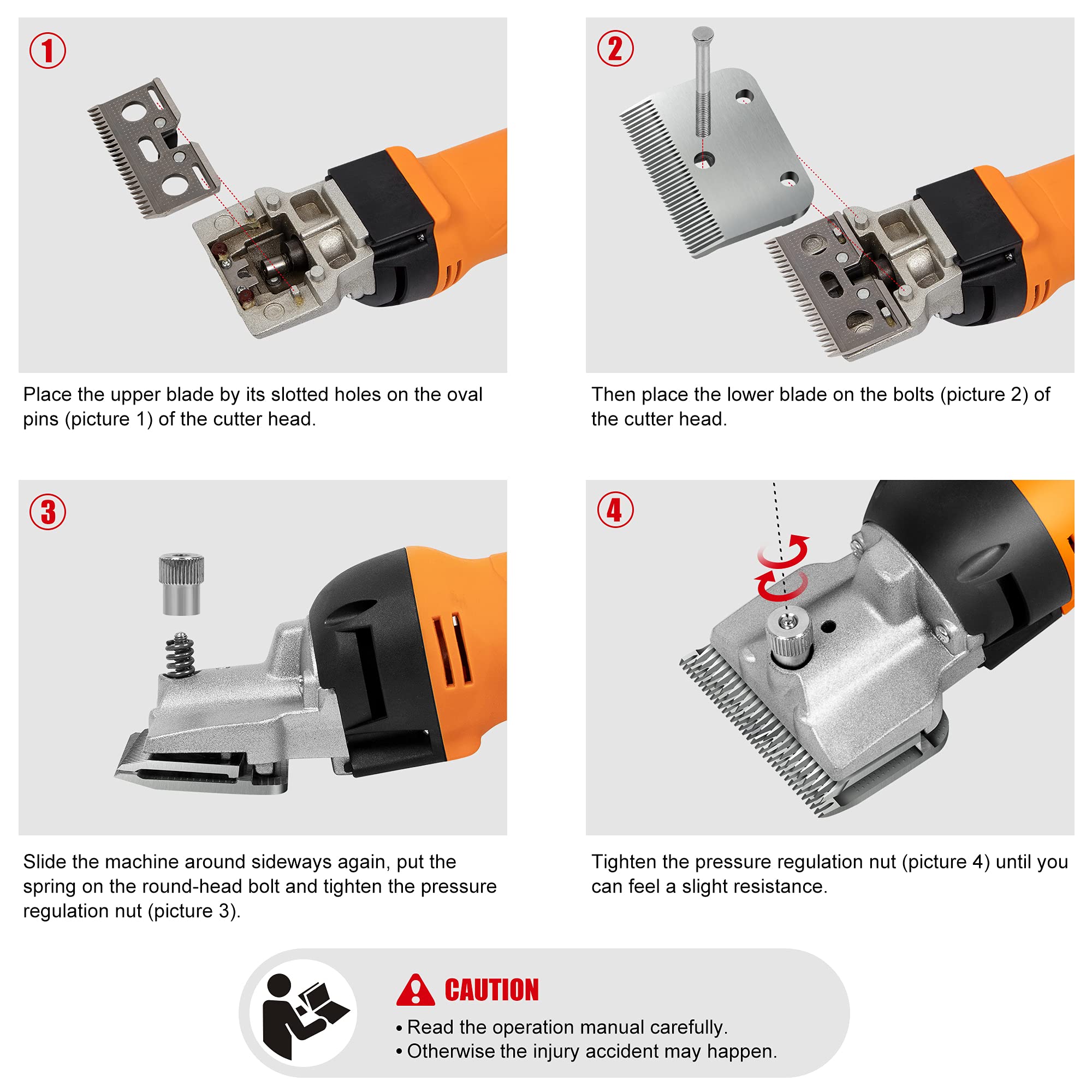 Beetro 500W Electric Professional Horse Shears, 6 Speeds Animal Grooming Clippers For Horse Equine Goat Pony Cattle, With An Ext