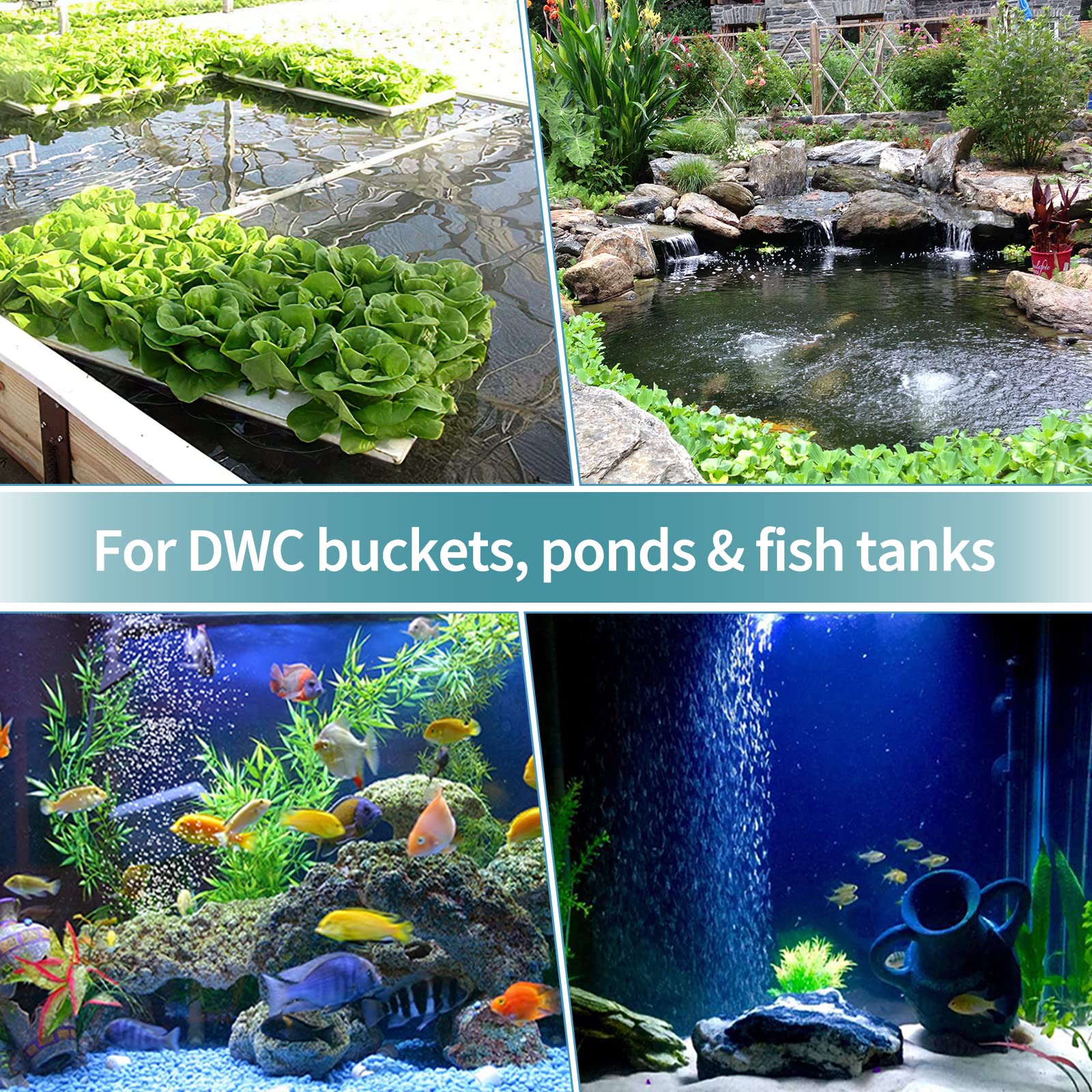 Pawfly Aquarium Air Stone Ball 2 Inch, Airstones For Aquarium Fish Tank Bucket Hydroponics Pond And Dwc Reservoir, 4 Pack