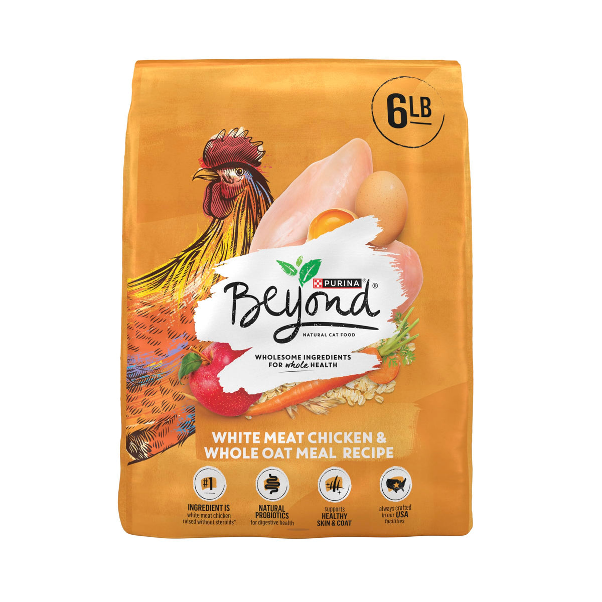 Purina Beyond Natural Dry Cat Food Wholesome Ingredients For Whole Health White Meat Chicken And Whole Oat Meal Recipe - 6 Lb. Bag