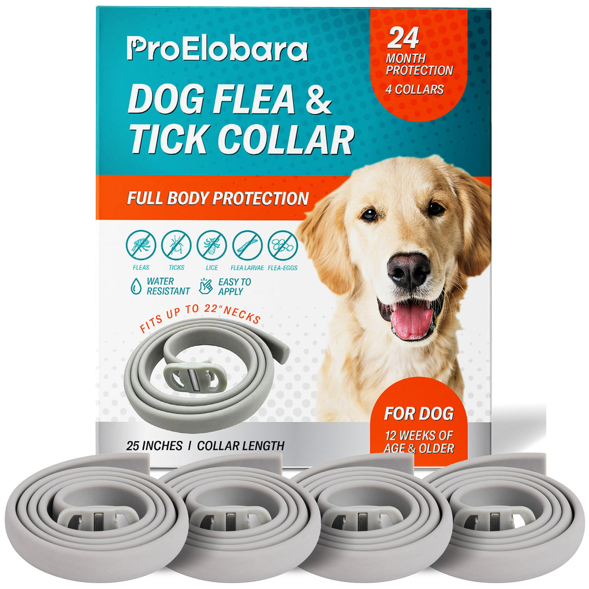 Flea And Tick Prevention Collars For Dogs: Effective Pet Flea Tick Treatment For Dog Collar - Adjustable Natural Flea Tick Colla