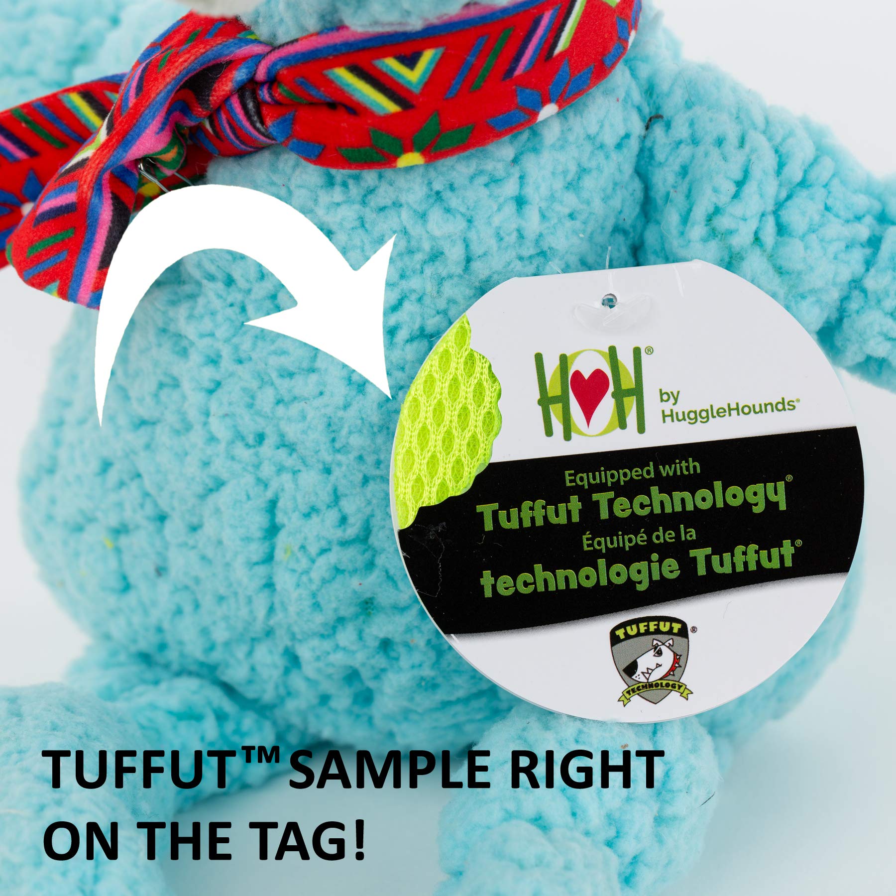 Hugglehounds Knotties Dog Toys For Small Dogs - Plush Dog Toy For Aggressive Chewers - Squeaky Interactive Puppy Toys -Soft Yet Tough, Durable Stuffed Pet Chew Toy For All Breeds | Small Rainbow Trout