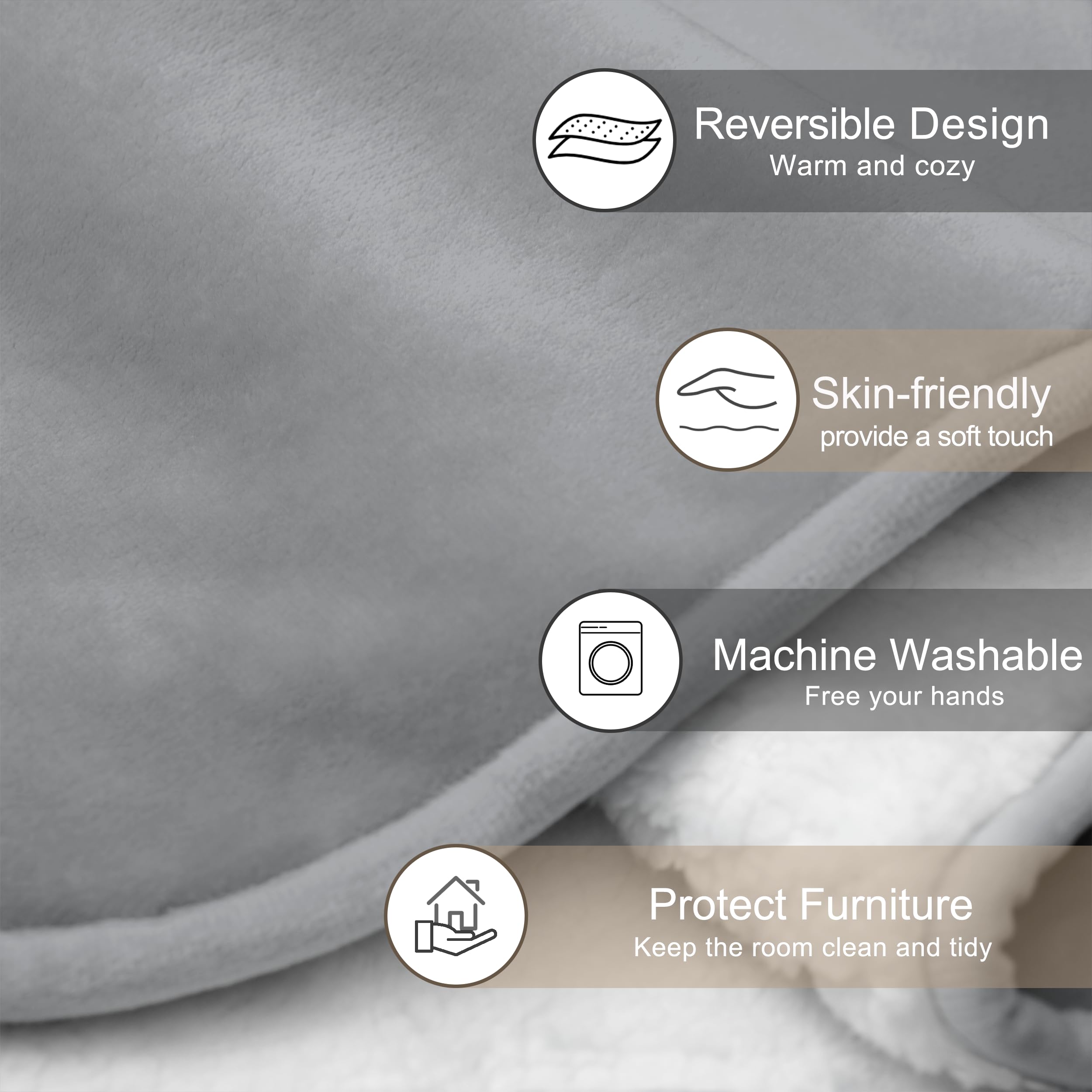 Gogobunny Waterproof Bed Blanket, Reversible Sherpa Fleece Throw Blanket For Dog Puppy Cat, Furniture Cover Protects Bed Couch S