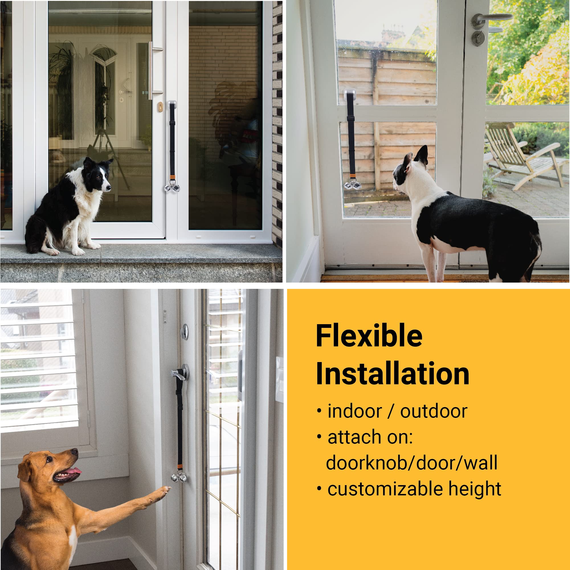 Svd.Pet Puppy Bell Doorbell, Dog Bell For Potty Training, Attach To Doorknob Or Anywhere Near The Door, Length And Height Adjust