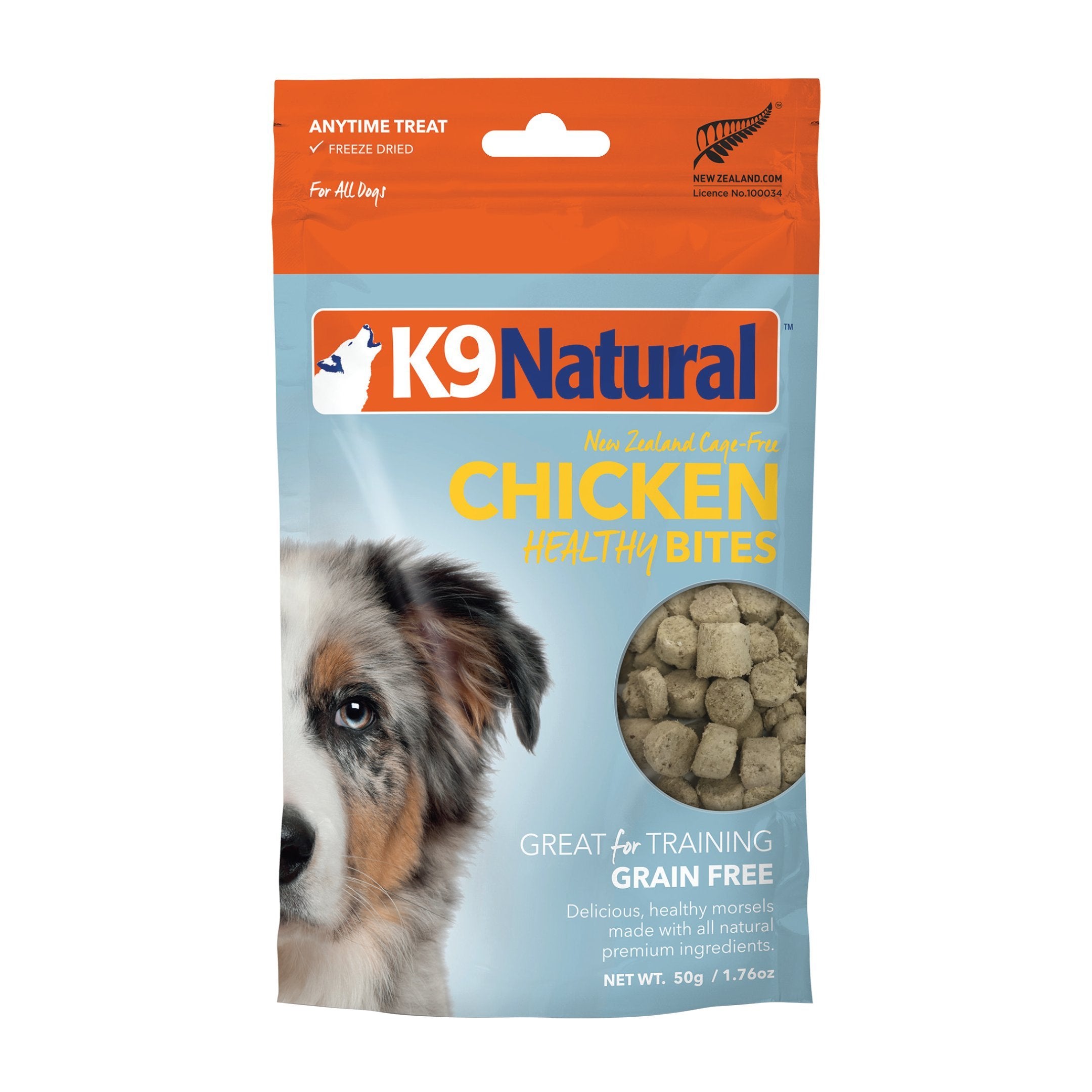 K9 Natural - Grain Free Freeze Dried Dog Treats - Chicken Bites, 1.76oz