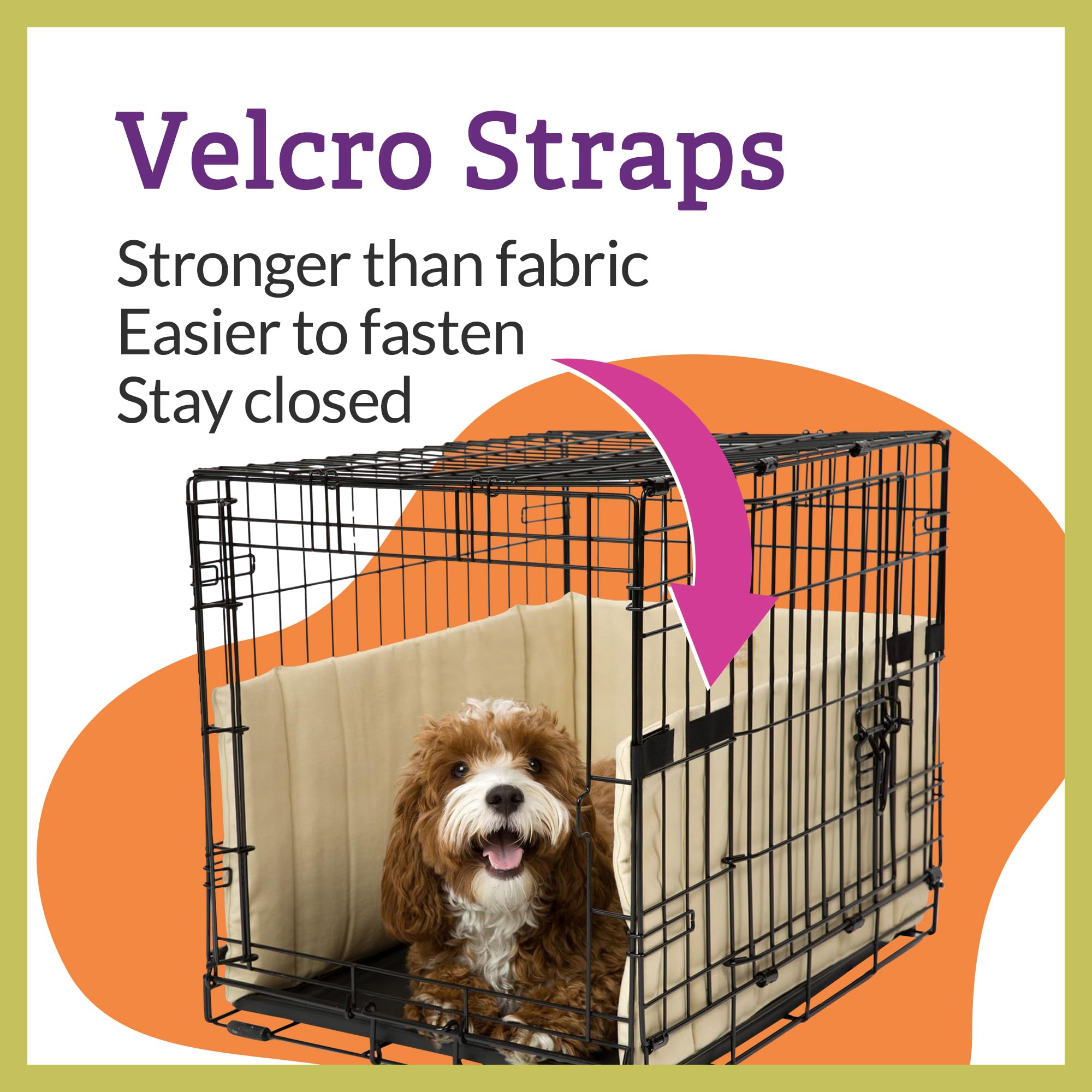 Pet Dreams Dog Crate Bumper - Comfy Liner & Dog Tail Protector for Inside Crate, Fits iCrate Cages 18, 24, 30, 36, 42, 48 Inches