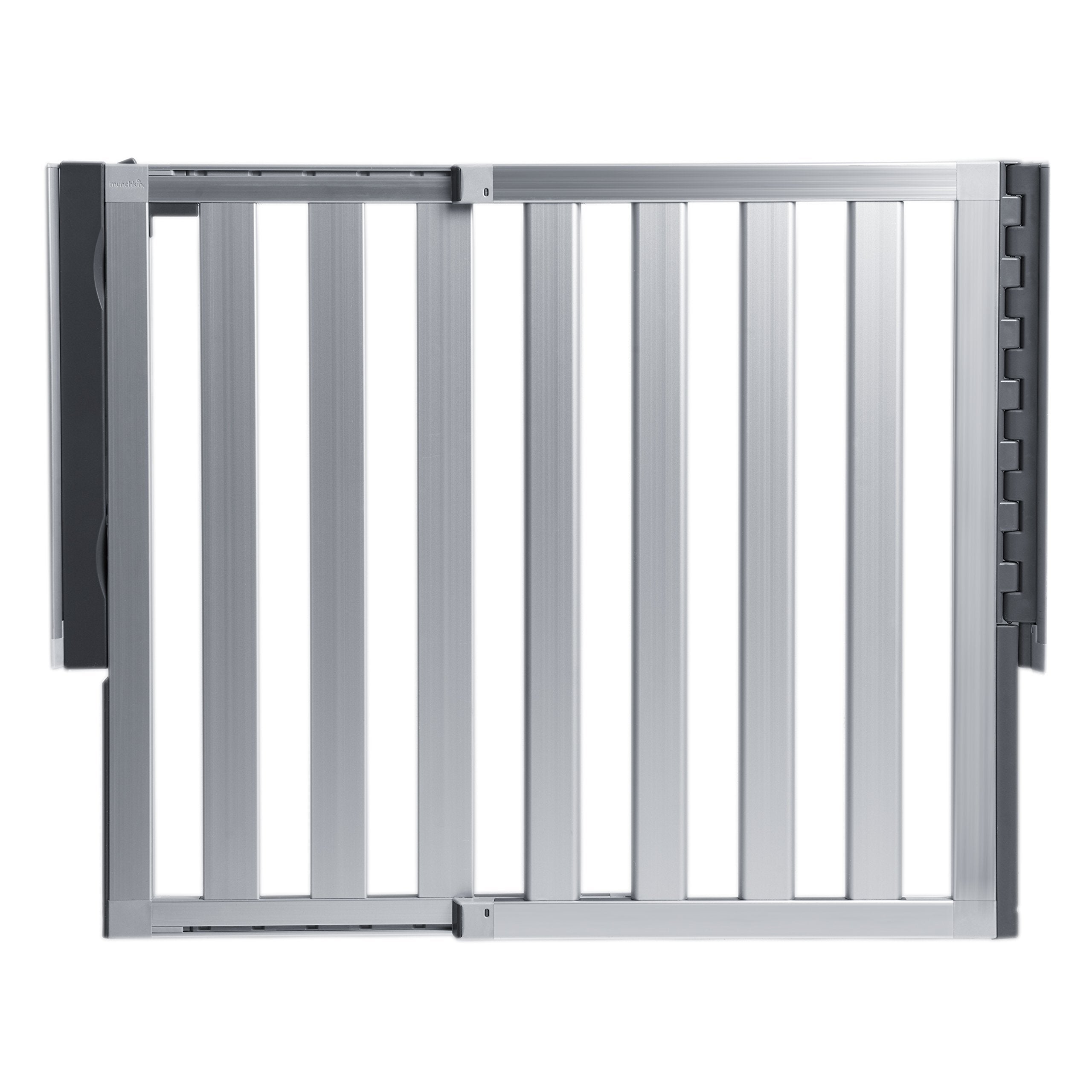 Munchkin® Loft Hardware Mounted Baby Gate For Stairs, Hallways And Doors, Extends 26.5'- 40' Wide, Silver Aluminum