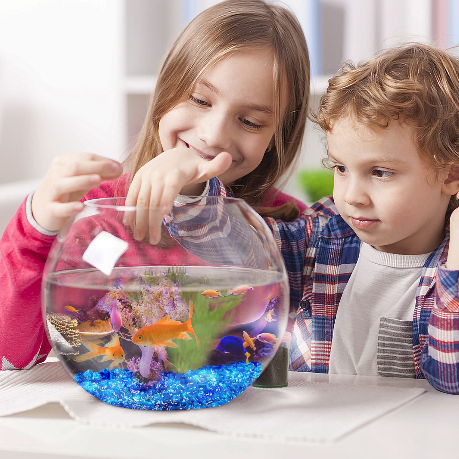 Keedolla Fish Tank Rocks Beads Aquarium 0.93LB, Clear Glass Pebbles Stones Gravel for Vases Fillers, Garden, Aquarium, Betta Fis