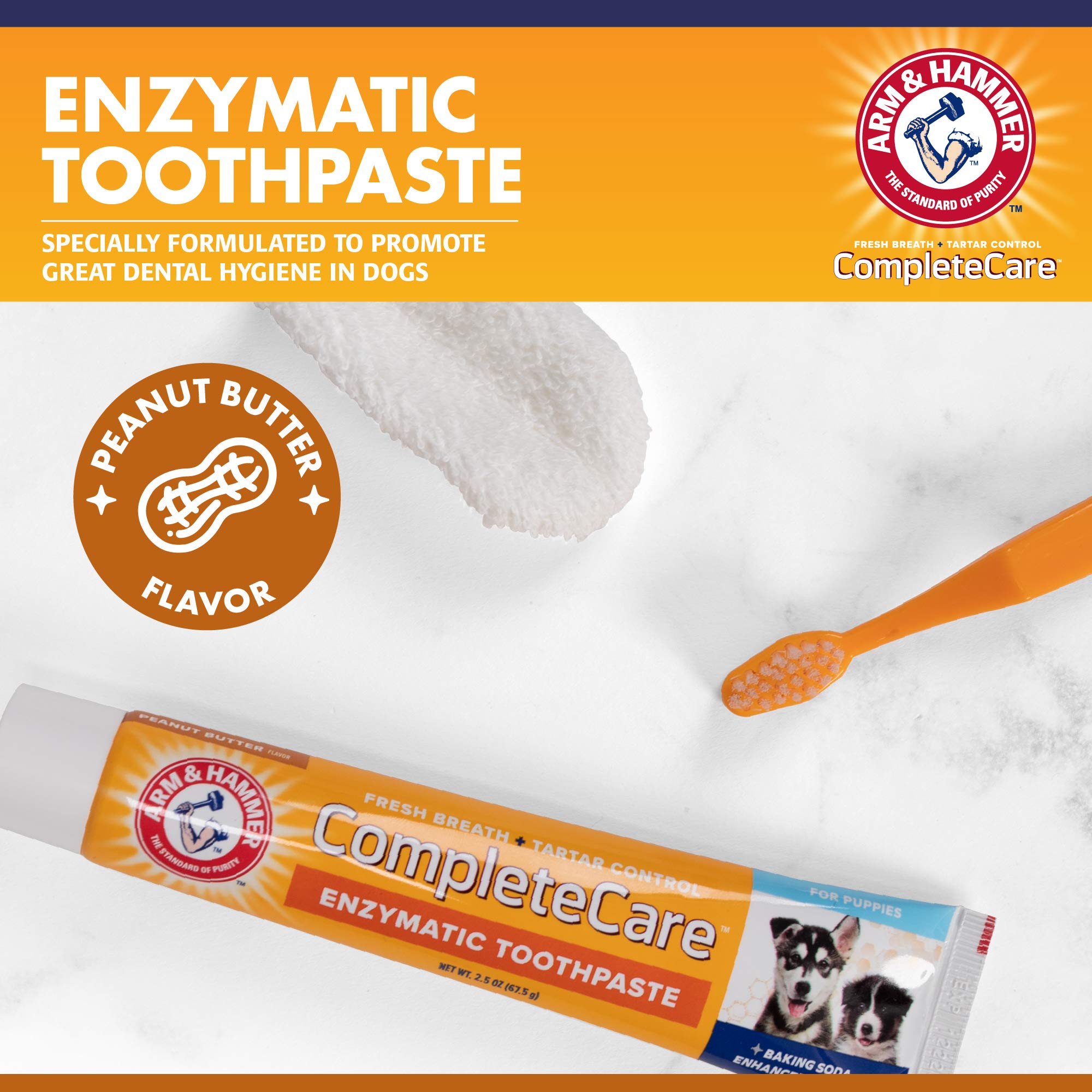 Arm & Hammer for Pets Complete Care Puppy Dental Kit | Includes 2.5 oz Dog Toothpaste in Peanut Butter Flavor, Small Dog Toothbr