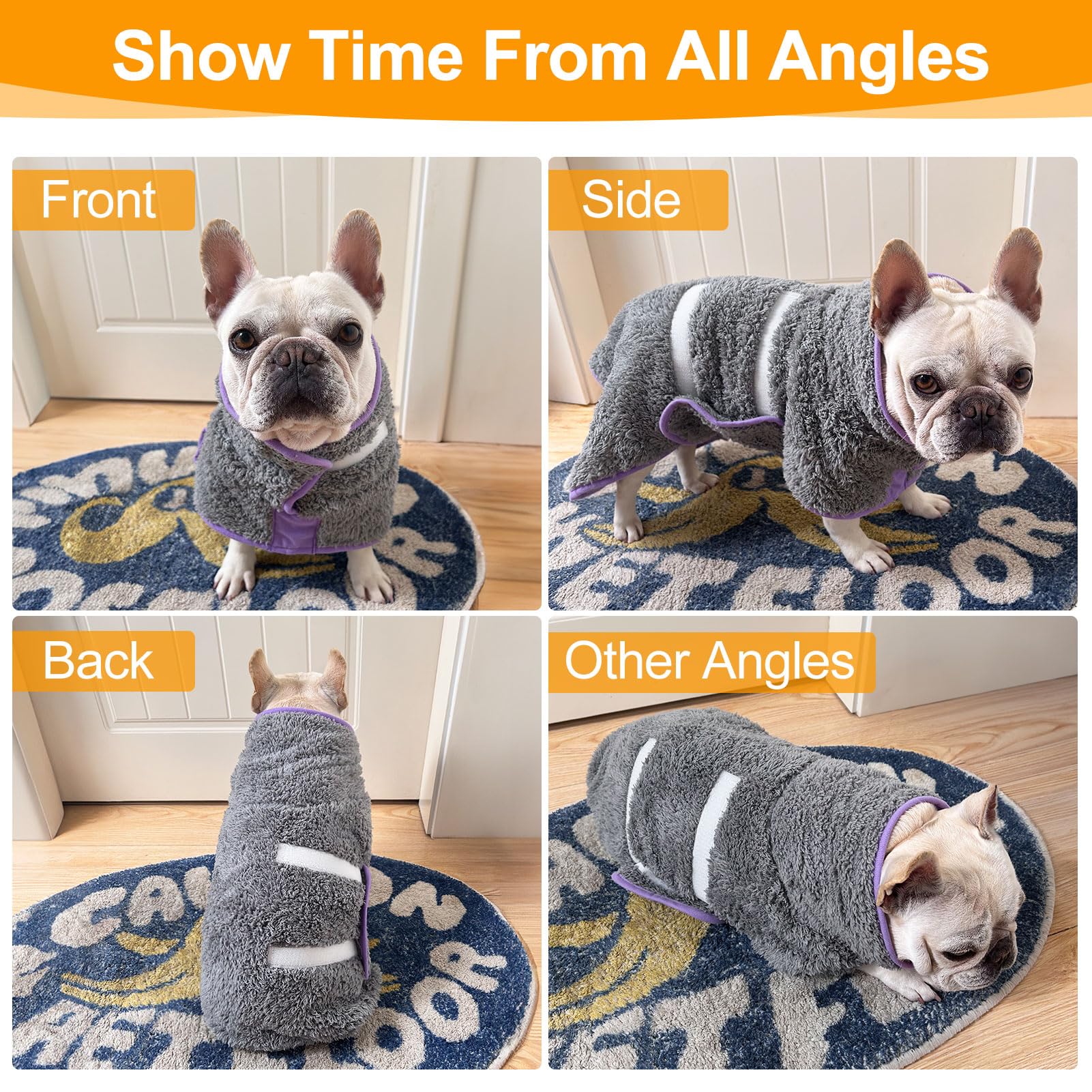 Super Absorbent Dog Towels For Driyng Dogs - Quick Dry Dog Bathrobe For Post-Bath Care - Soft Dog Towel, Adjustable For Warmth (