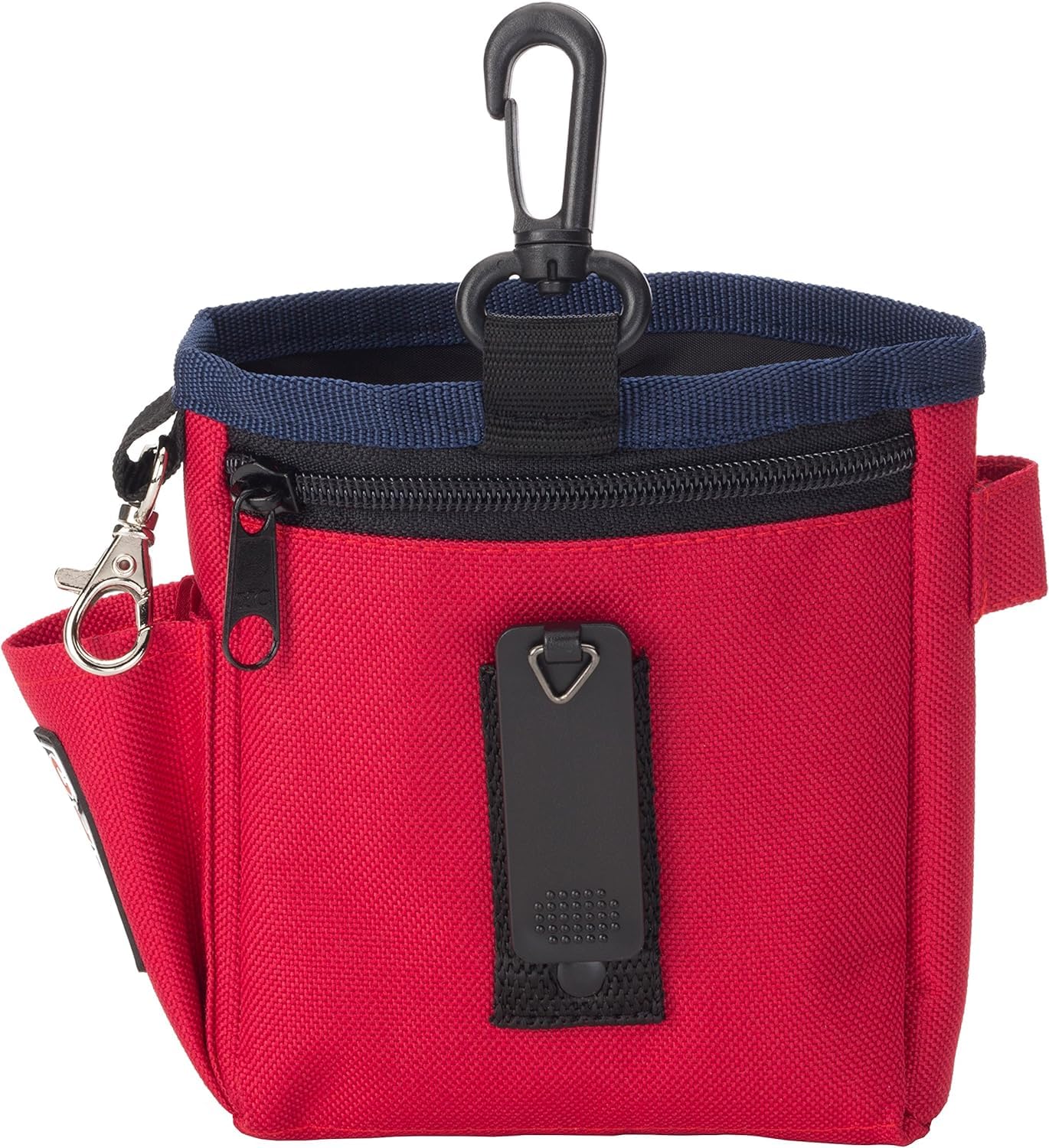 Company of Animals Treat Bag, Red, Zipped Pockets & Drawstring, Clips on Belt, Waistband or Pocket, Waterproof Treats Pouch, Ide