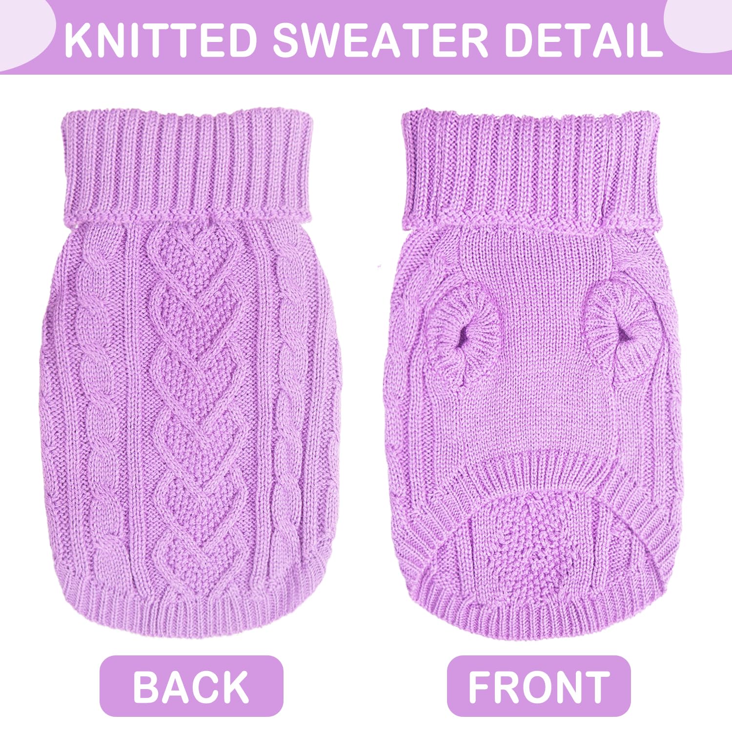 Small Dog Sweater Knitted Dog Sweaters Dog Chihuahua Sweater Clothes Small Dogs Girl Winter Sweaters Warm Dog Turtleneck Sweater