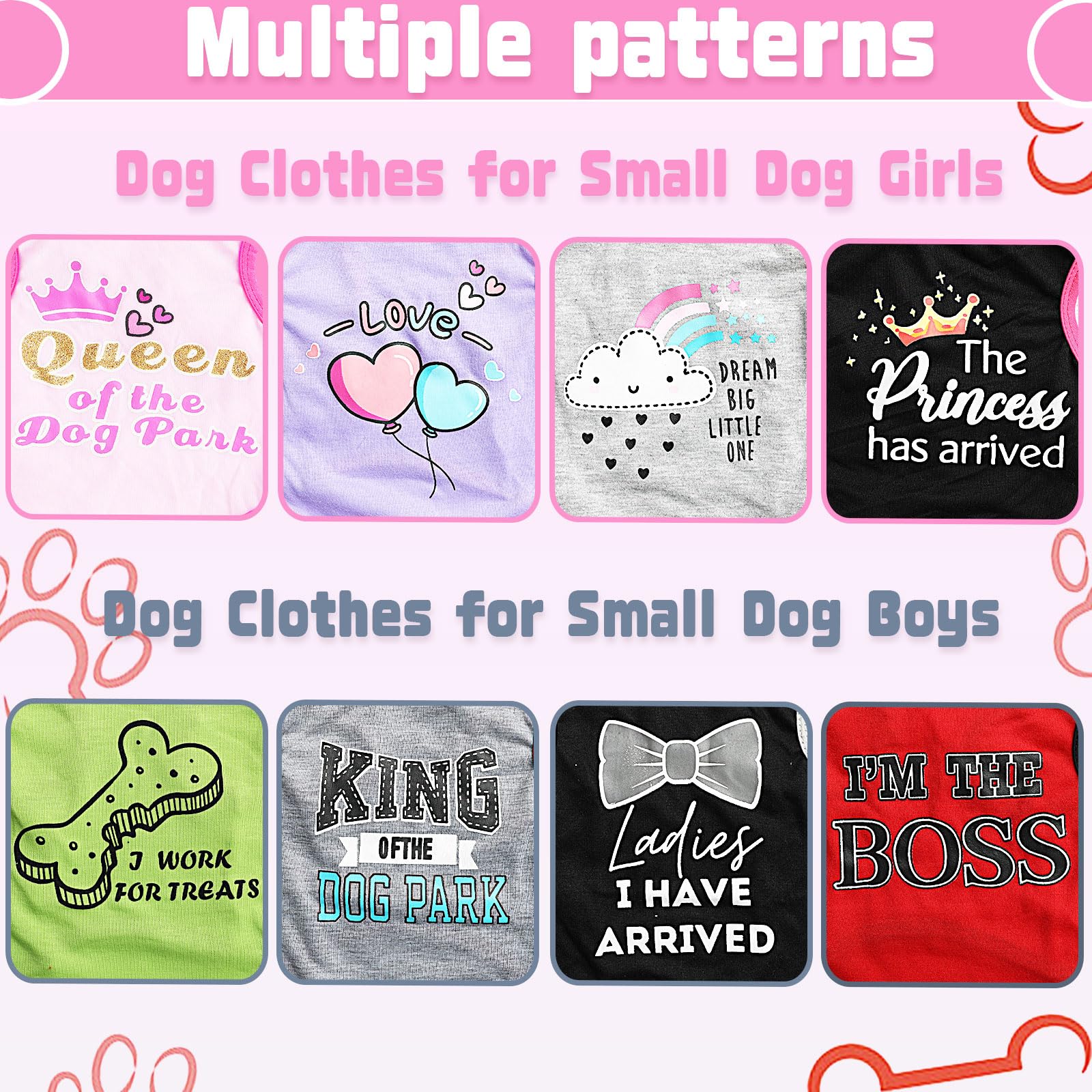 4 Pieces Puppy Clothes Summer Dog Clothes For Small Dogs Girl For Chihuahua Yorkie Soft Cute Pattern Dog Shirt Spring Pet Cat Cl