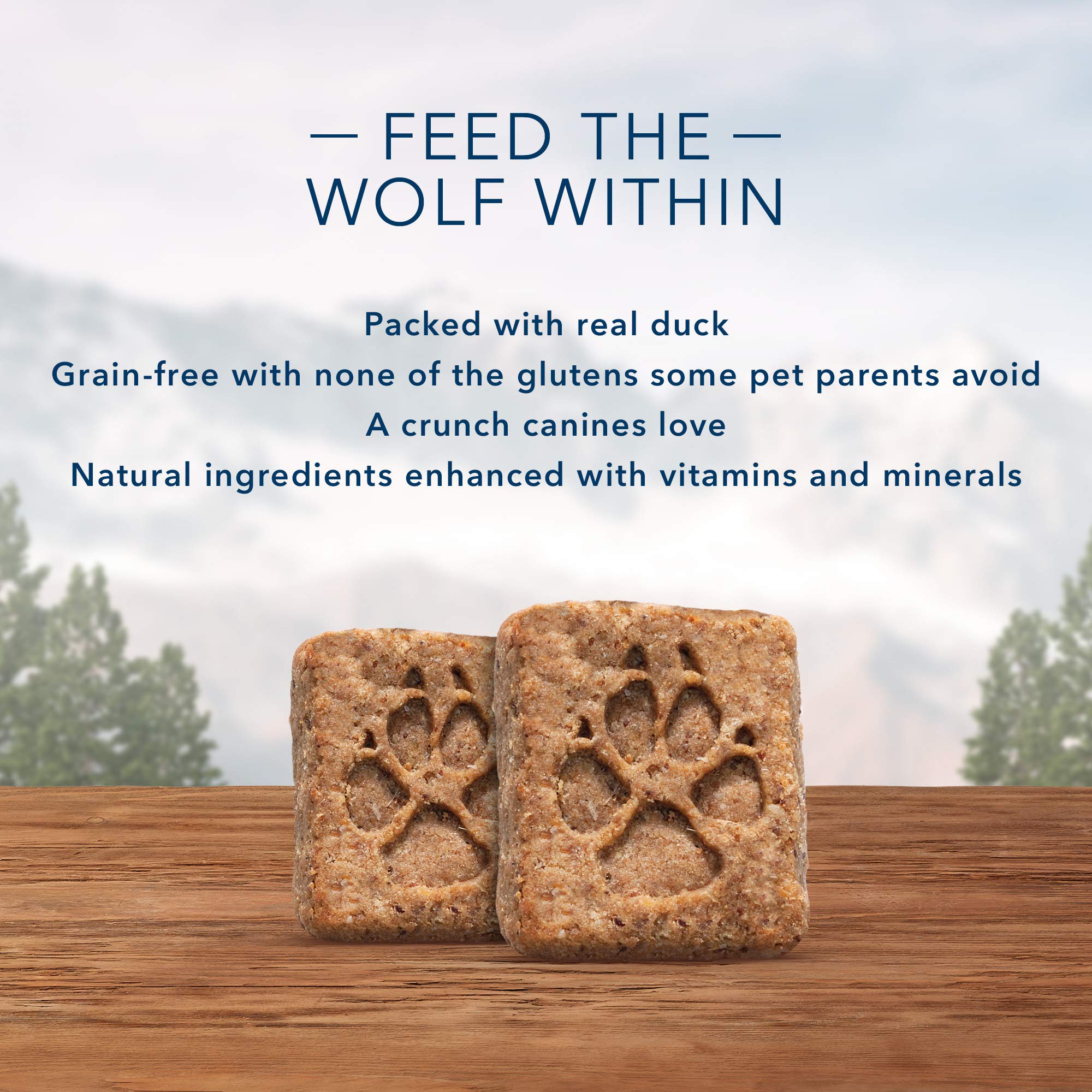 Blue Buffalo Wilderness Trail Treats High Protein Grain Free Dog Biscuits Crunchy Dog Treats, Duck Recipe, 36-oz Box