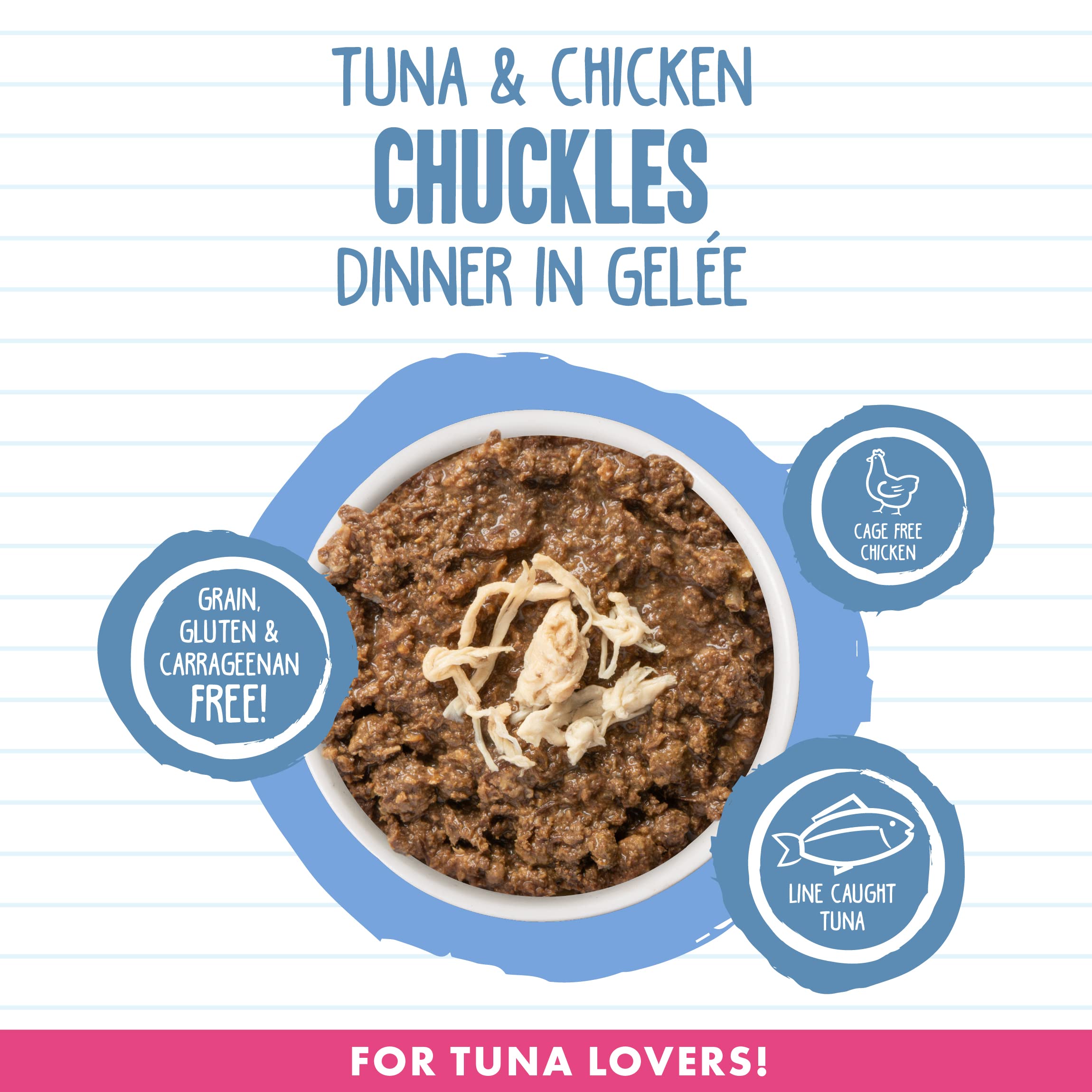 Weruva Best Feline Friend (B.F.F.) Tuna & Chicken Chuckles with Tuna & Chicken in Gel  e Cat Food, 5.5oz Can (Pack of 24)