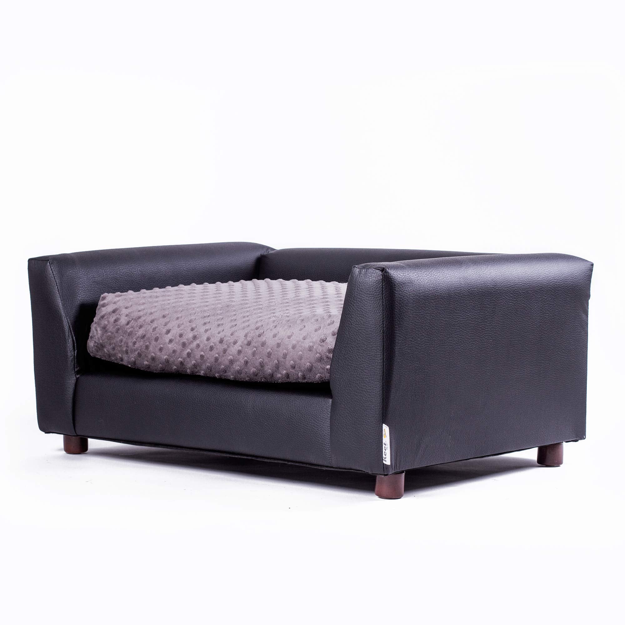 Keet Fluffy Deluxe Pet Bed, Charcoal, Medium