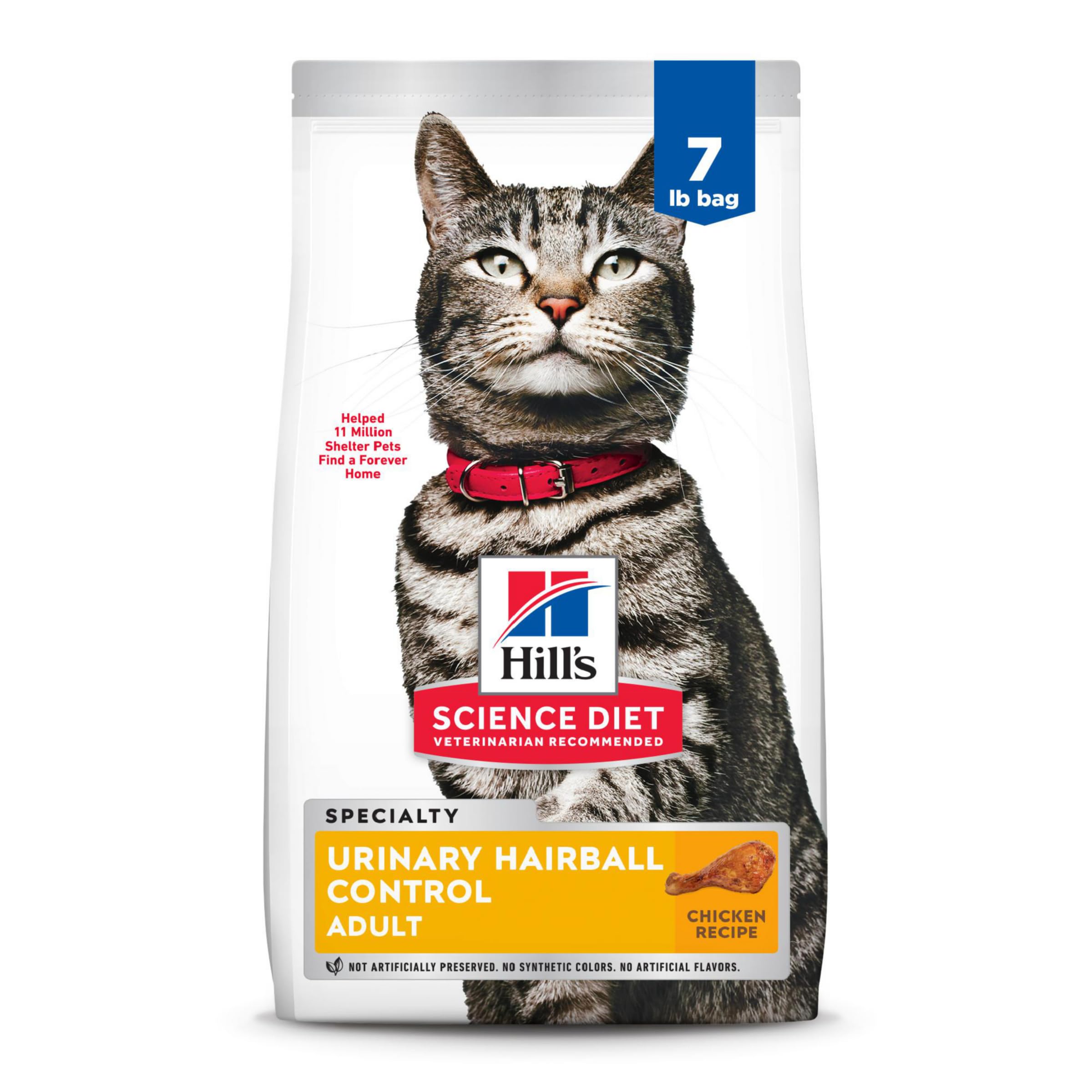 Hills Science Diet Urinary Hairball Control, Adult 1-6, Urinary Track Health & Hairball Control Support, Dry Cat Food, Chicken 