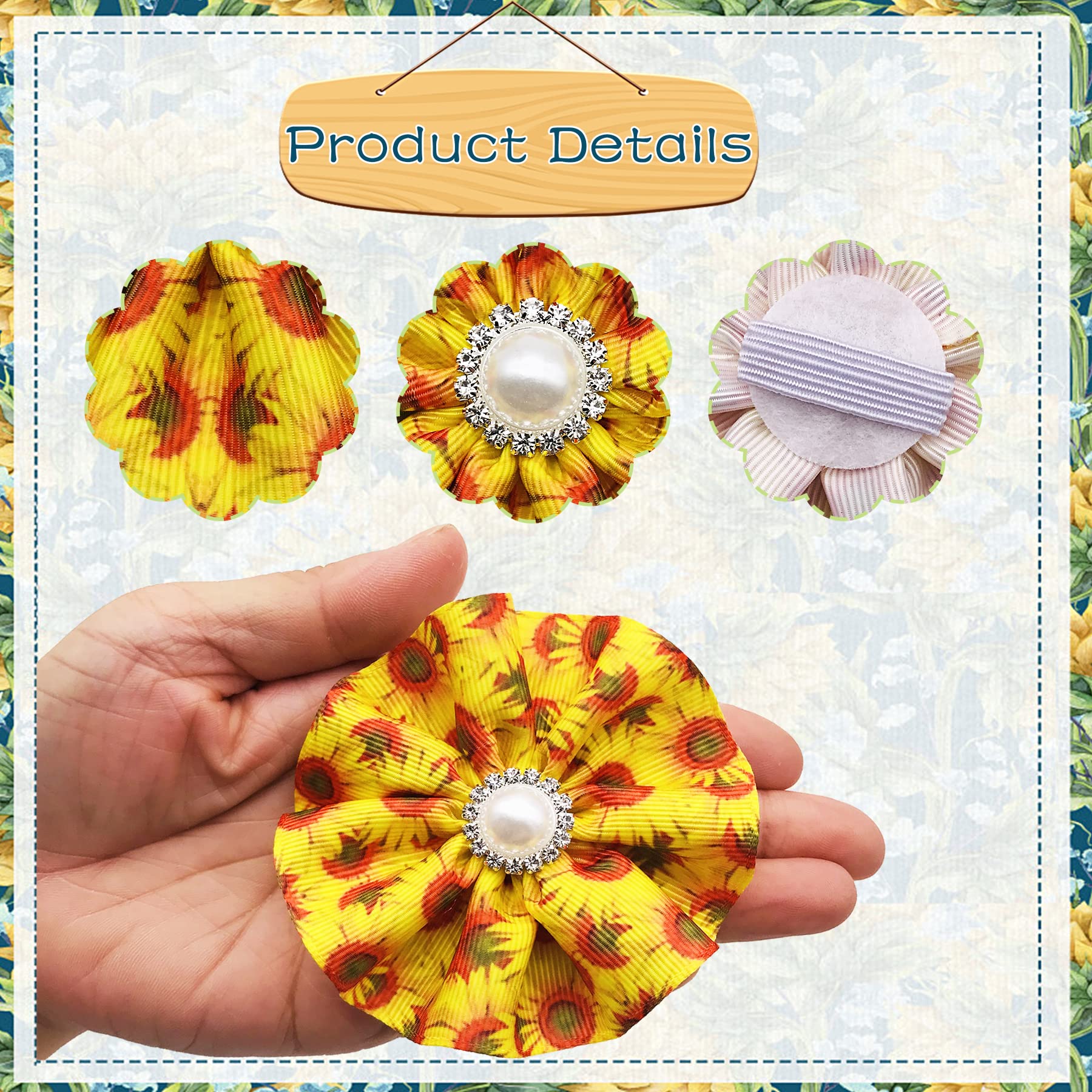 Jpgdn 12Pcs Dog Collar Flowers Fall Bows Attachment Sliders Sunflowers For Small Medium Cat Puppy Alpaca Rabbit Neck Bows Puppy