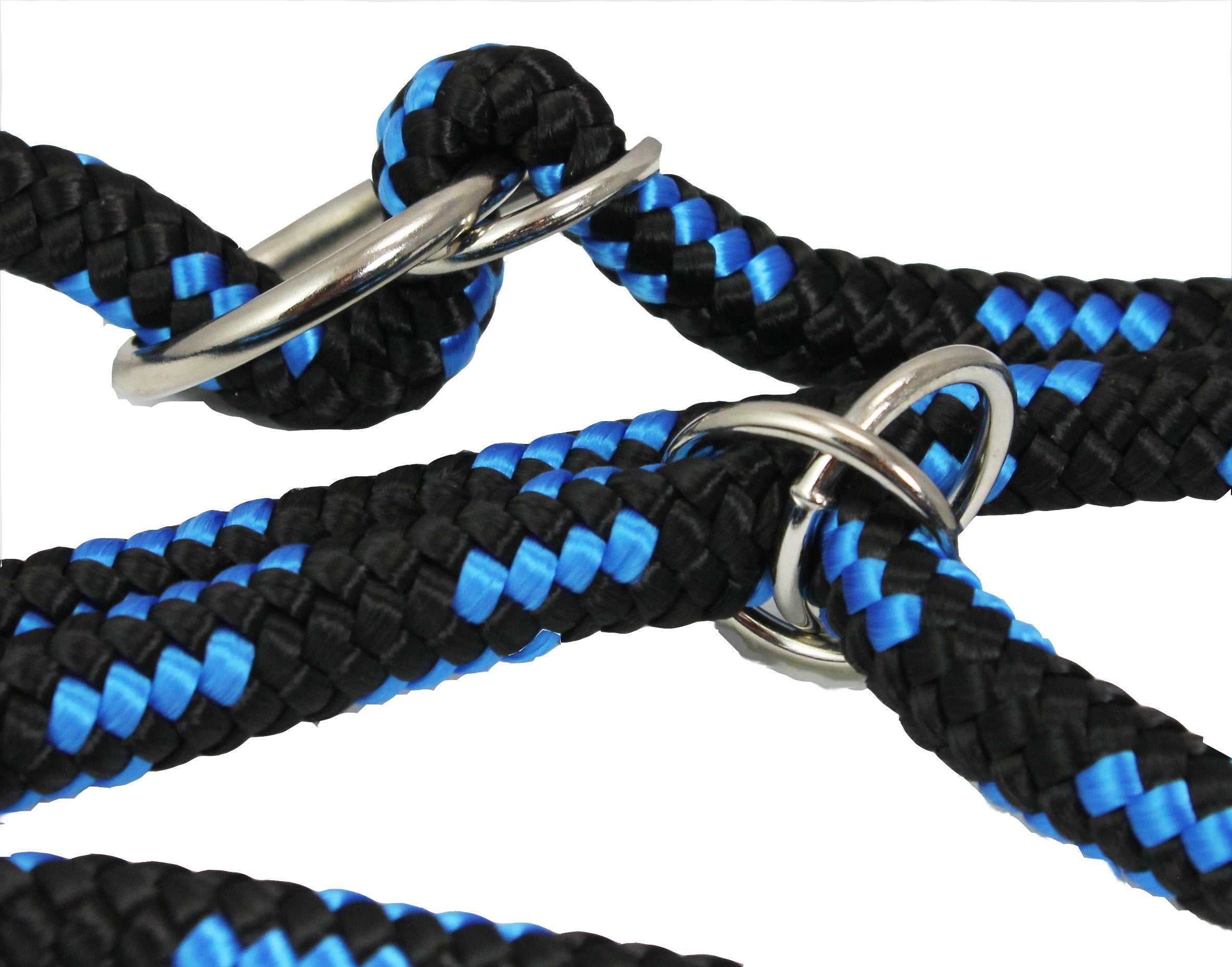 Adjustable Multifunctional Rope Dog Leash 42'-70' (Medium; 0.4' (10Mm) Diam, Blue/Black)