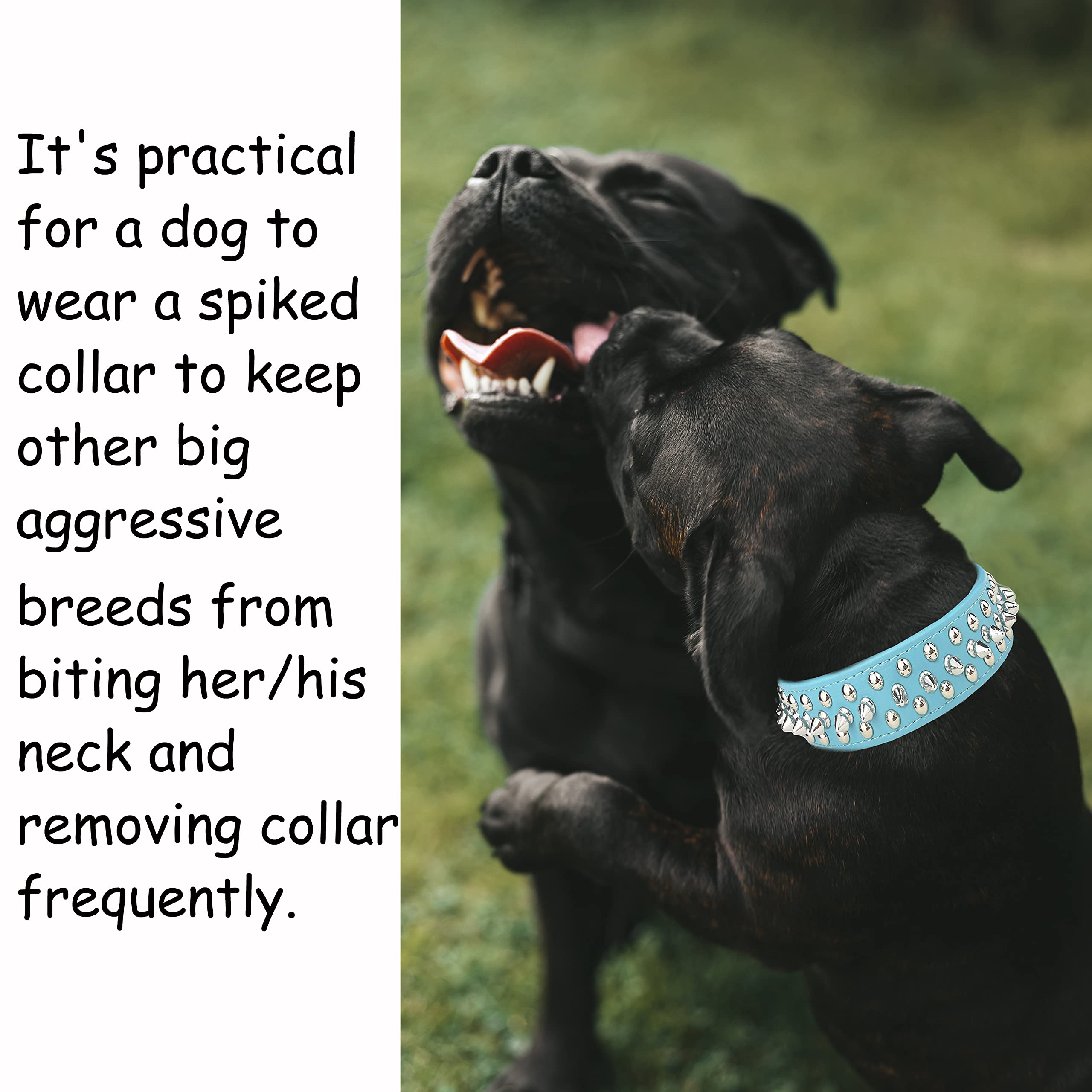 Teemerryca Adjustable Pu Leather Spiked Studded Dog Collars With A Squeak Ball Gift For Small Medium Large Pets Like Cats/Pit Bu