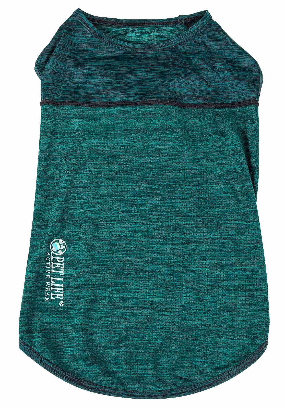 Pet Life Active 'Aero-Pawlse' Heathered Quick-Dry And 4-Way Stretch-Performance Dog Tank Top T-Shirt(D0102H7Ltng.)