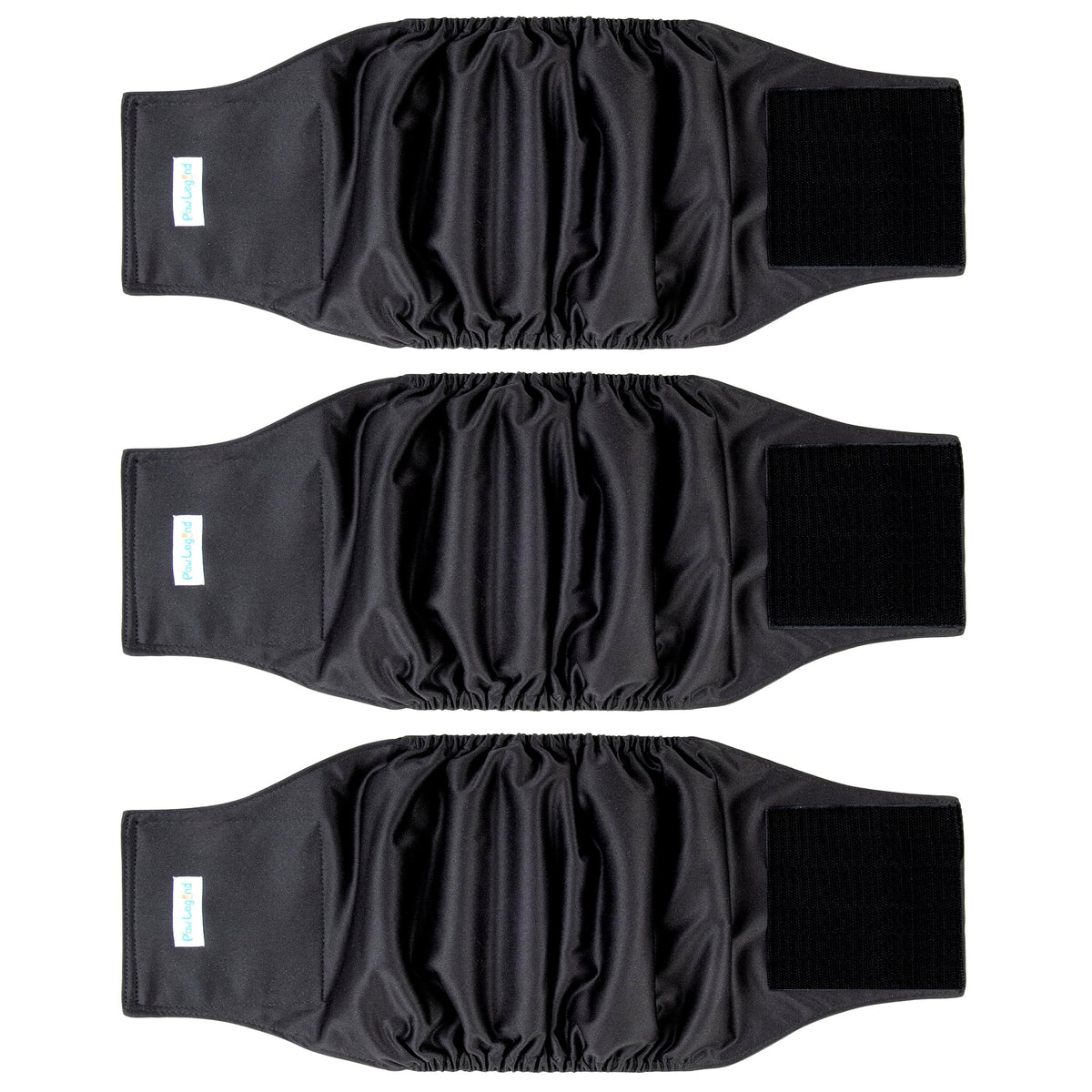 Paw Legend Washable Dog Belly Band Wrap Diapers For Male Dog | High Absorbing Puppy & Doggy Diapers Male (3 Pack,Black,Black,Black,X-Large)