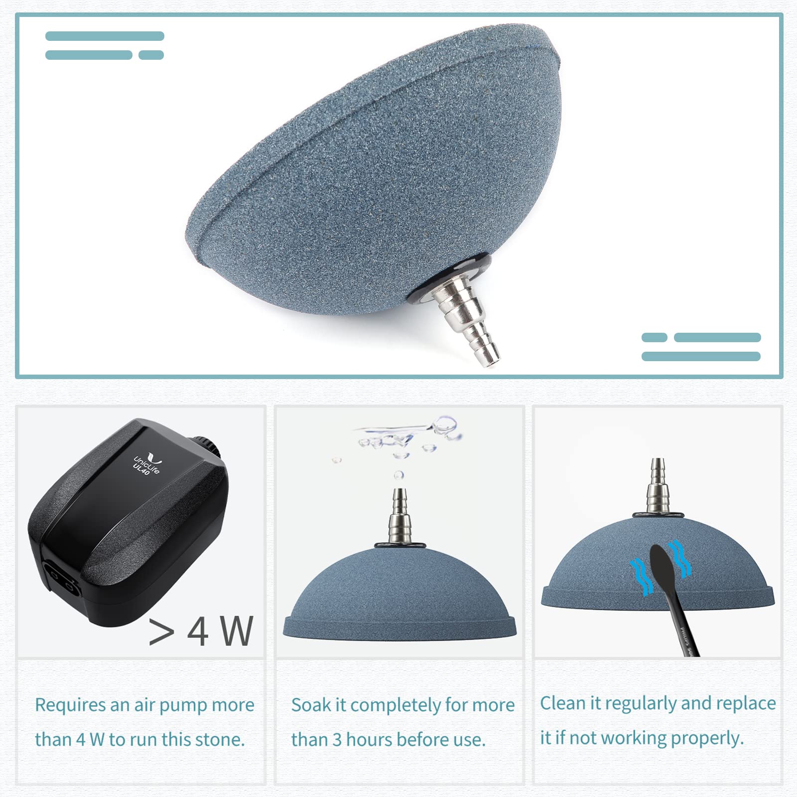 Pawfly Aquarium Air Stone 4 Inch Bread, Fish Tank Air Stone Oxygen Diffuser For Air Pump Fish Tank Bucket Pond And Dwc Reservoir, 2 Pack