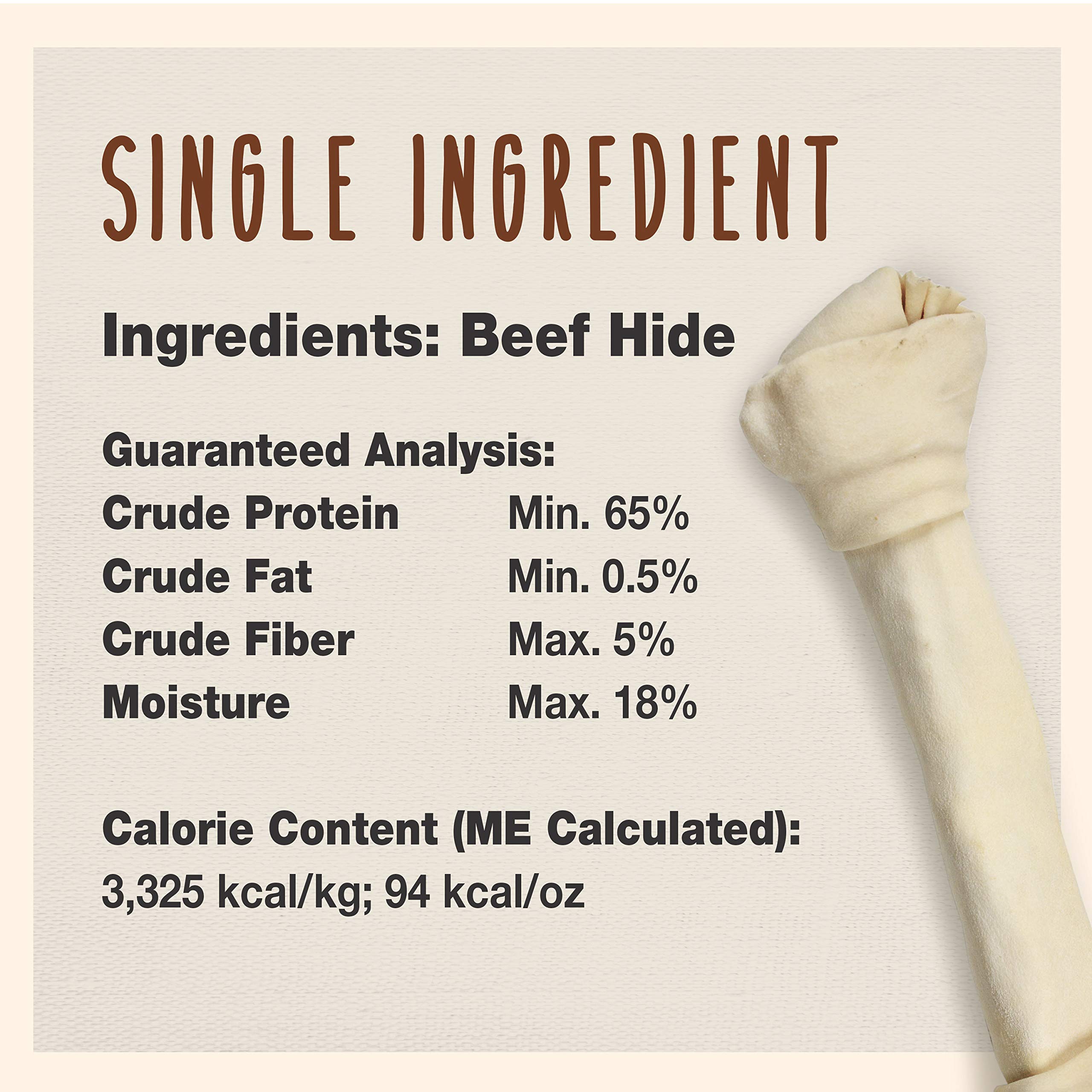 Cadet Premium Grade Beef Hide for Dogs, Long Lasting Rawhide Knotted Bones Single Ingredient Dog Chews, 13 Inch (1 Count)