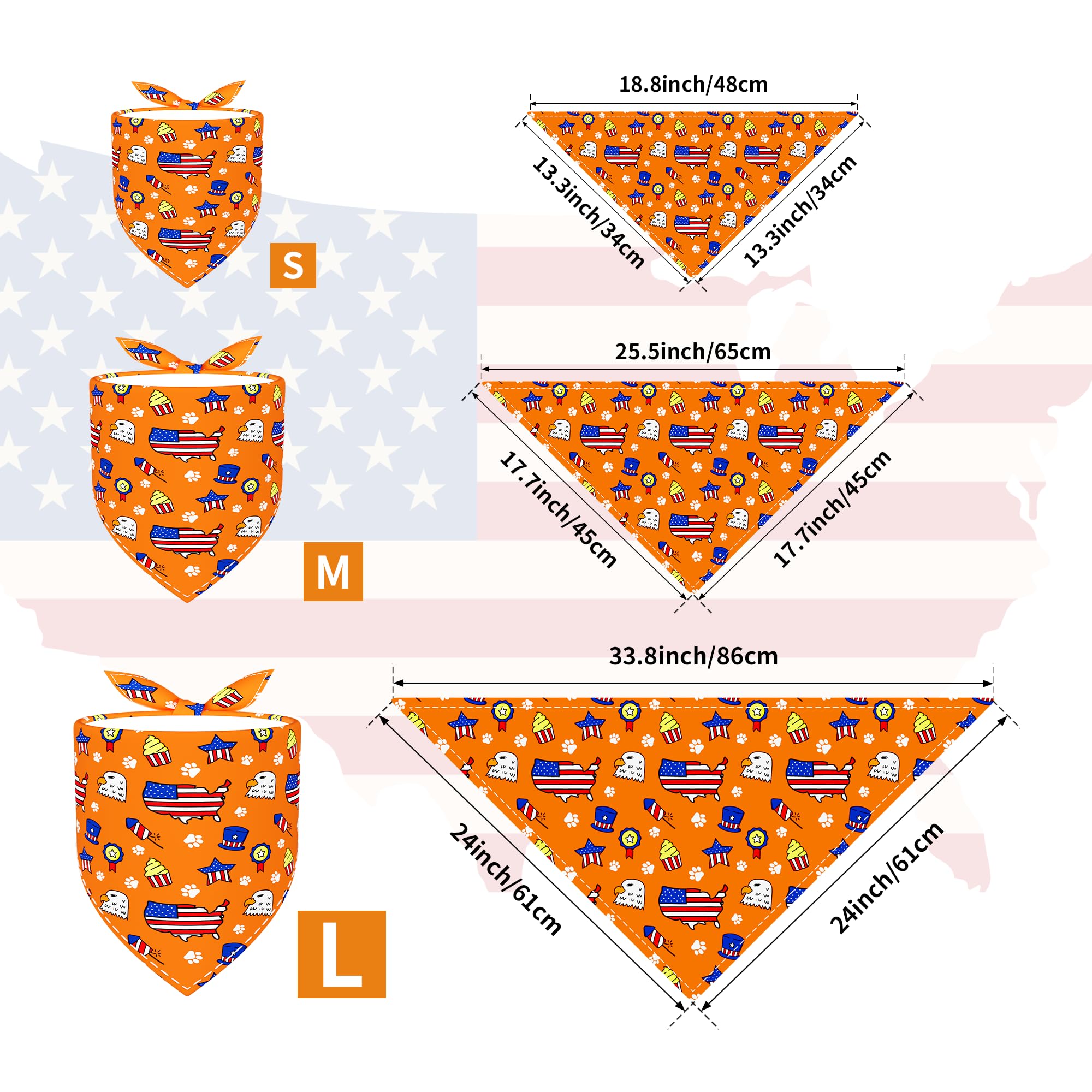 Pai Sence 30 Pack Independence Day Dog Bandanas Bulk For Large Dogs Breed 33 Inch 4Th Of July Extra Large Dog Bandanas Xl Patrio