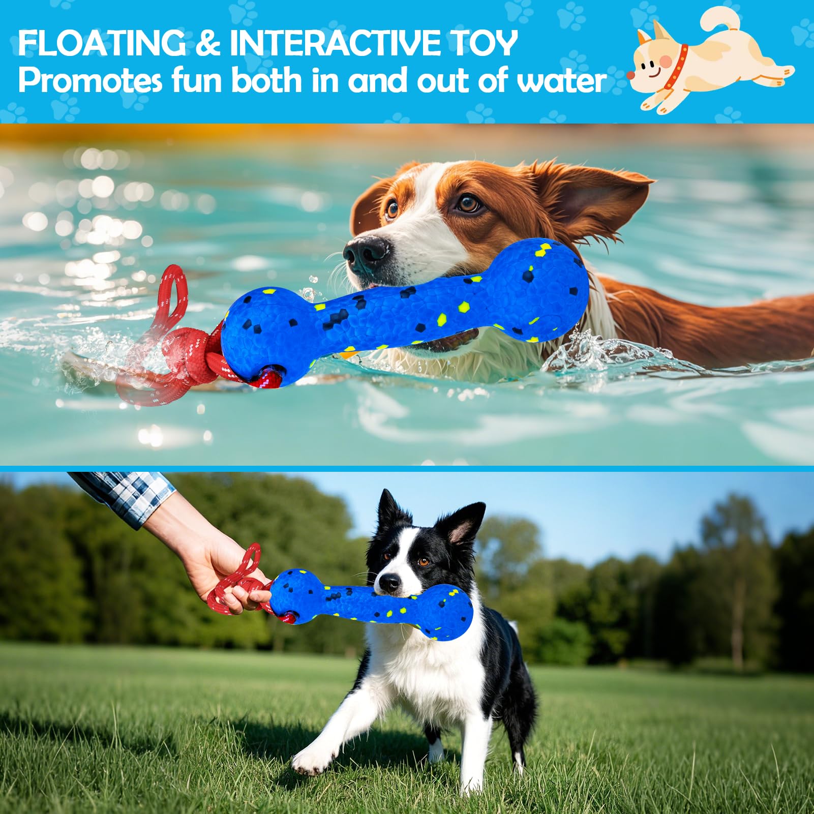 Baborui Floating Dog Pool Toy - Durable E-Tpu Dog Water Toy For Fetch & Chew, Bright Floating Dogs Toys For Pool, Beach & Outdoo