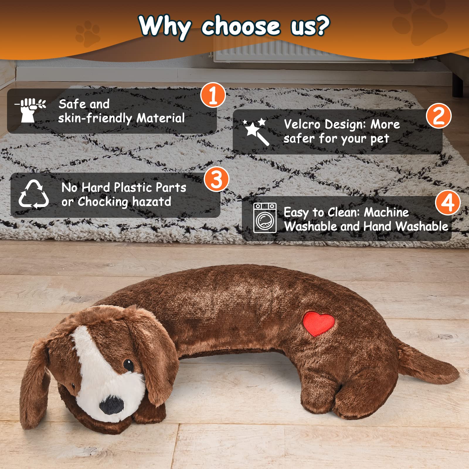 Moropaky Heartbeat Toy Puppy Heartbeat Stuffed Animal Heartbeat Plush Toy For Puppy, Dog Heartbeat Toy For Pet Anxiety Relief Be