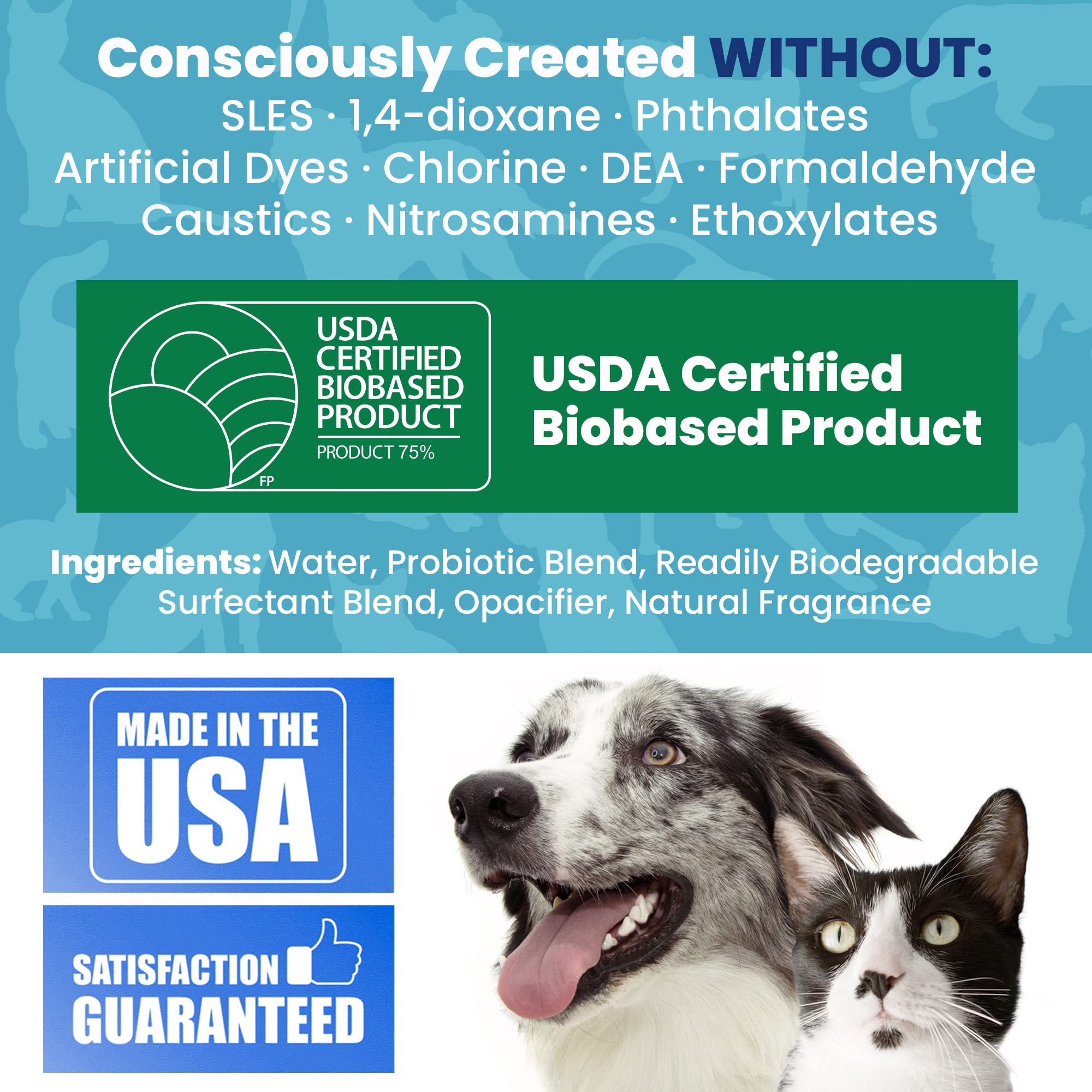 Unique Pet Odor And Stain Eliminator Liquid Concentrate - Makes Over 2.5 Gallons - Eliminates Pet Odors And Stains (32 Oz)