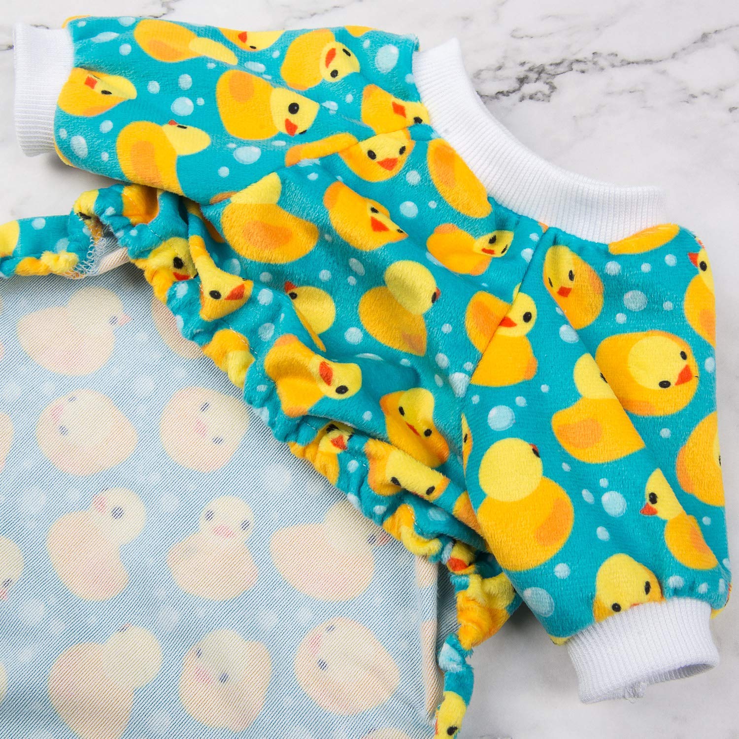 Cutebone Dog Pajamas Yellow Ducks Dog Apparel Dog Jumpsuit Pet Clothes Pajamas Coat Xmas P50L