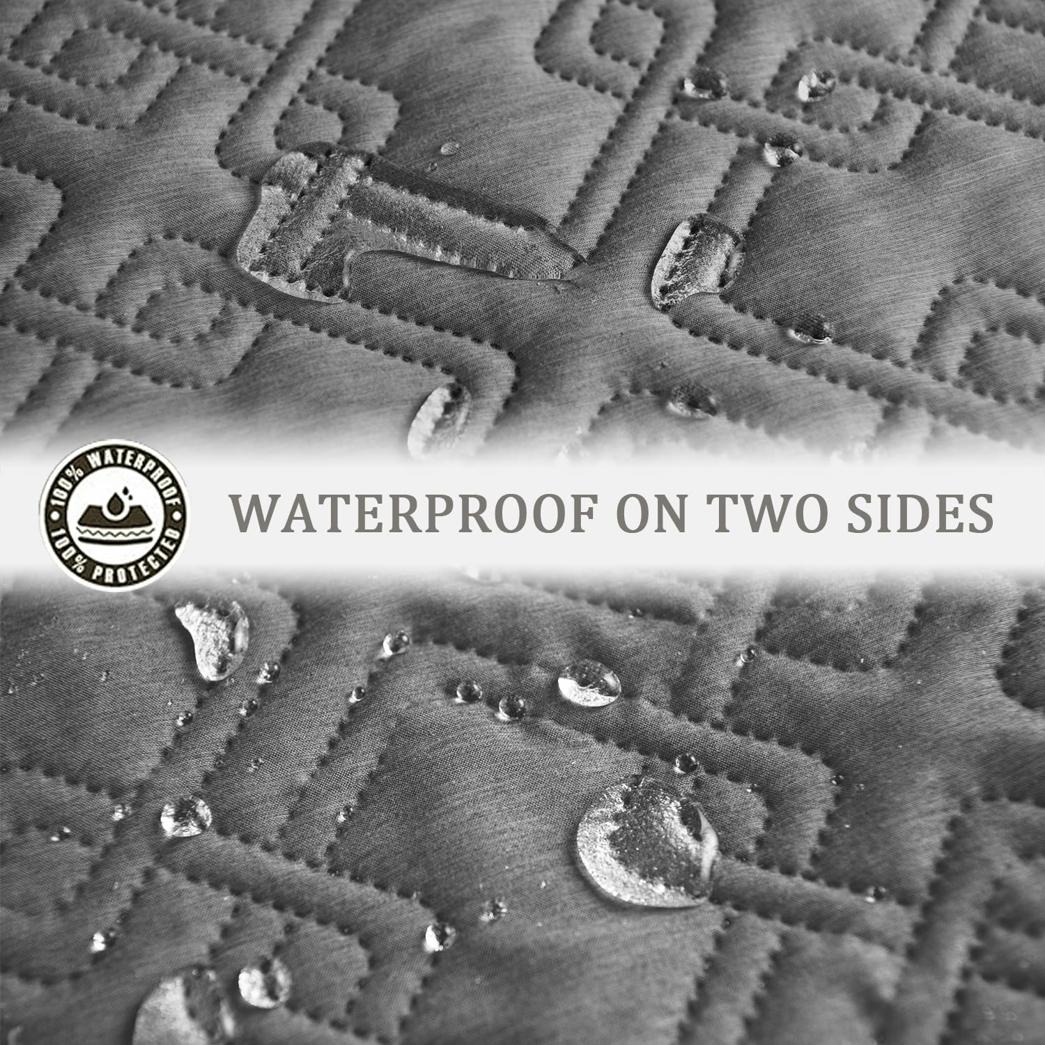 Fuguitex Waterproof Dog Bed Cover Dog Blanket For Pet Furniture Bed Couch Sofa Reversible Linen Texture(82''*102'',Light Grey+ L