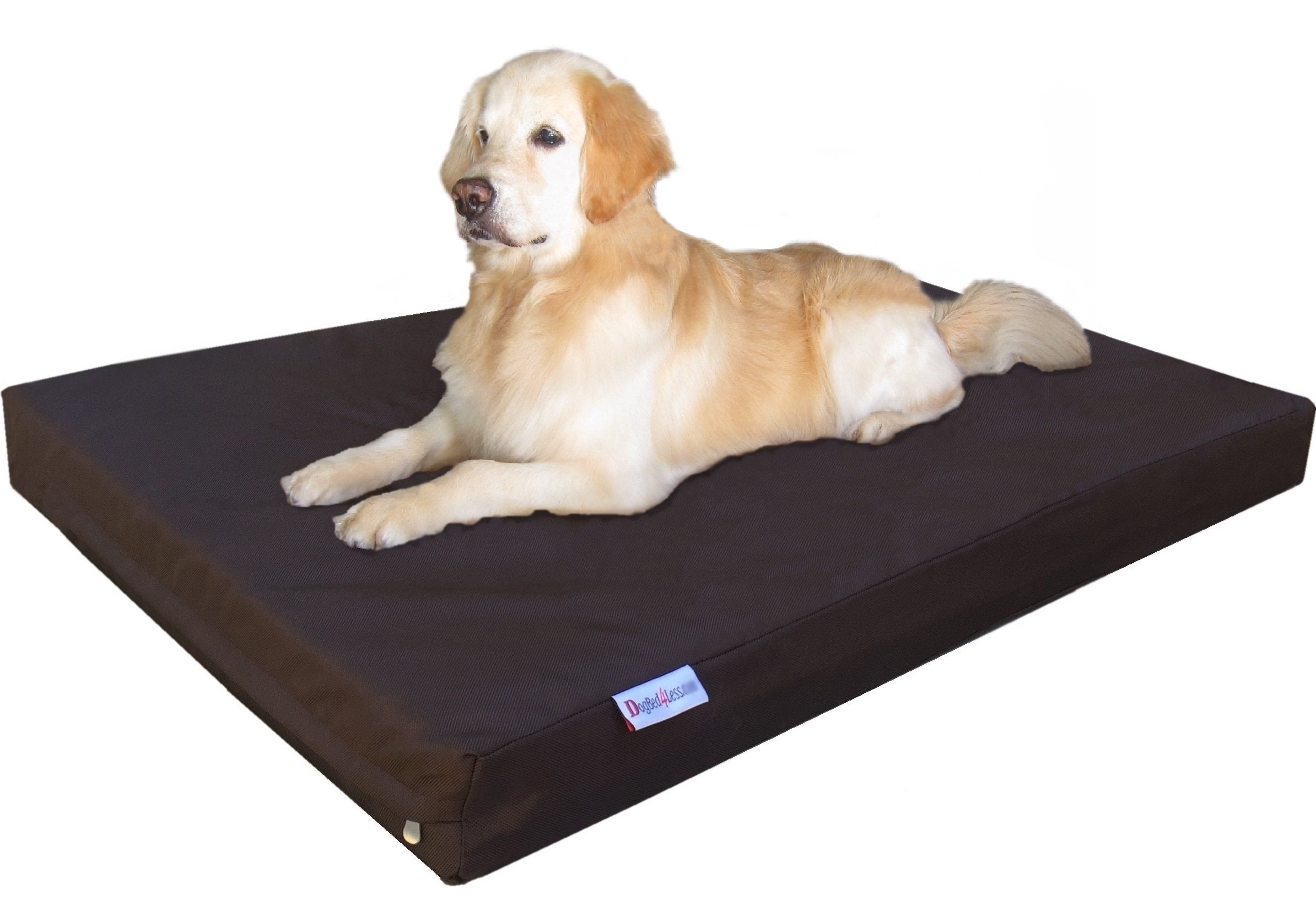 Dogbed4Less Orthopedic Waterproof Heavy Duty Gel Cool Memory Foam Dog Bed For Large Pet, Nylon Cover In Brown, Jumbo 55''X47''X4