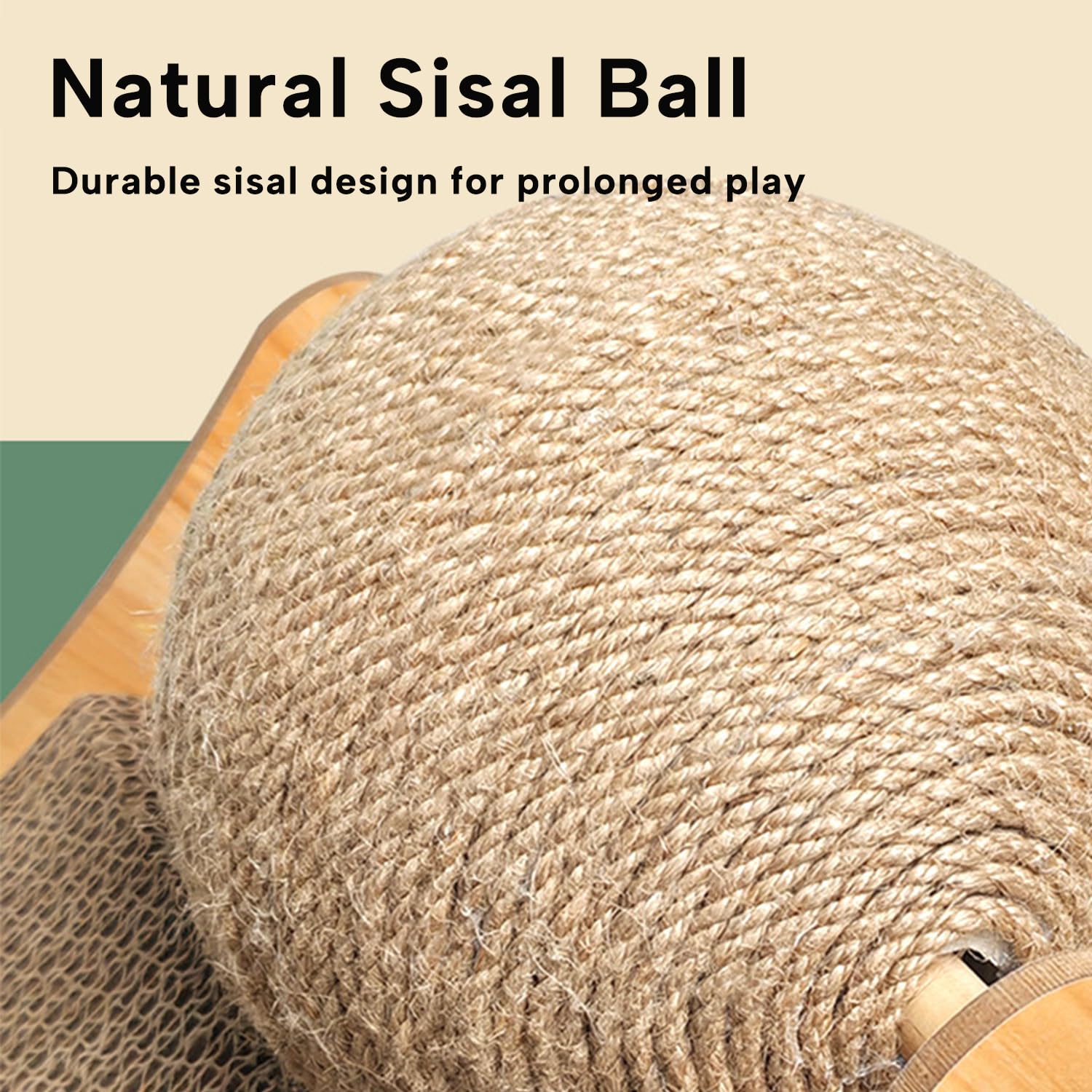 Keyide Extra Large Rabbit Ball Toy, 4.7In Natural Sisal Bunny Scratch Ball, Interactive Small Animal Toys For Chinchilla Guinea