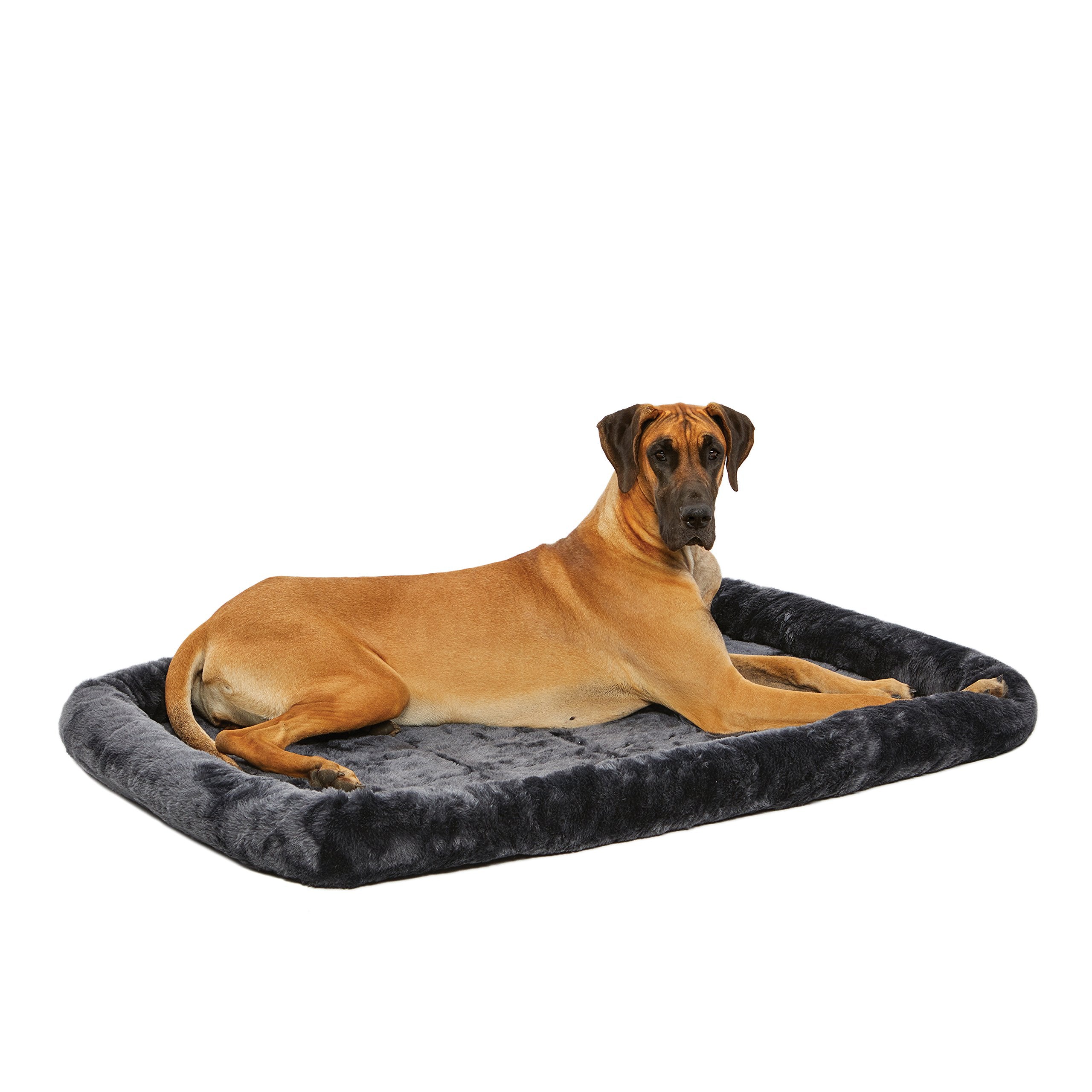 Midwest Homes For Pets 54L-Inch Gray Dog Bed Or Cat Bed W/ Comfortable Bolster | Ideal For Giant Dog Breeds (Great Dane / Mastiff) & Fits A 54-Inch Dog Crate