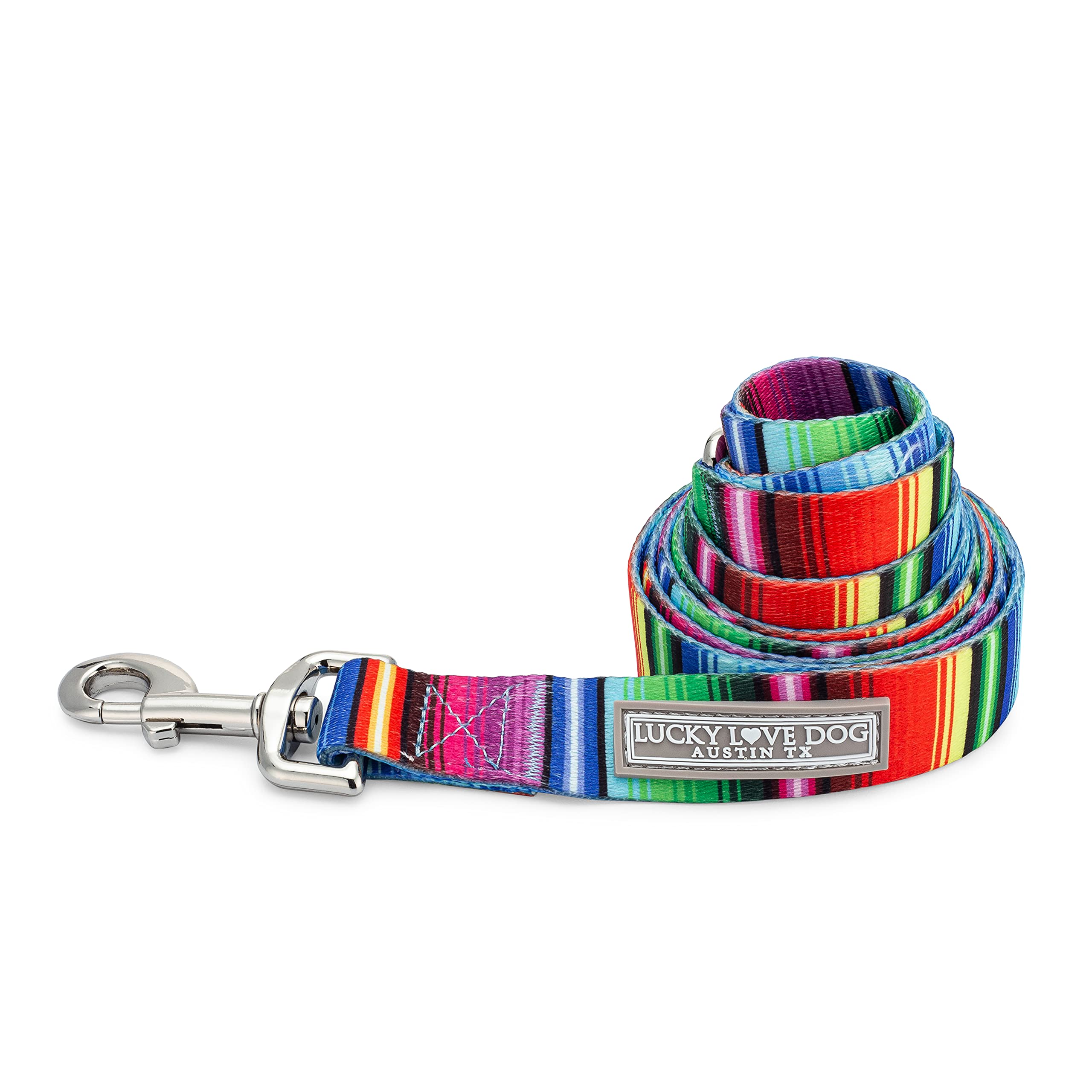 Lucky Love Dog Leash, Colorful Striped Dog Leash For Small Dogs, Durable & Long Lasting, (Nacho, Small)