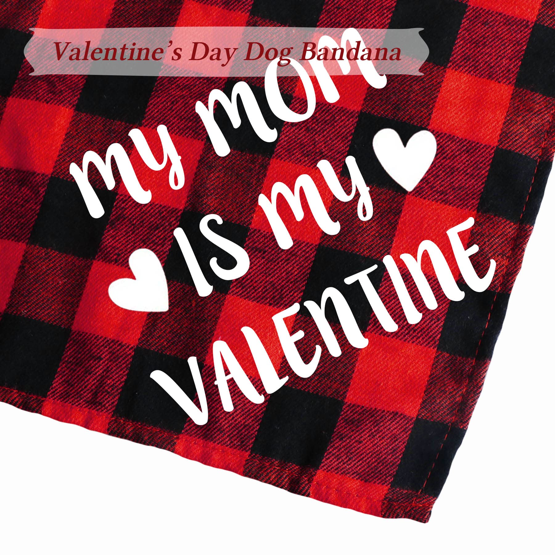 Stmk 2 Pack Valentines Dog Bandanas, Dog Valentines Bandana For Dogs Pets (Red, My Mom Is My Valentine & Love)